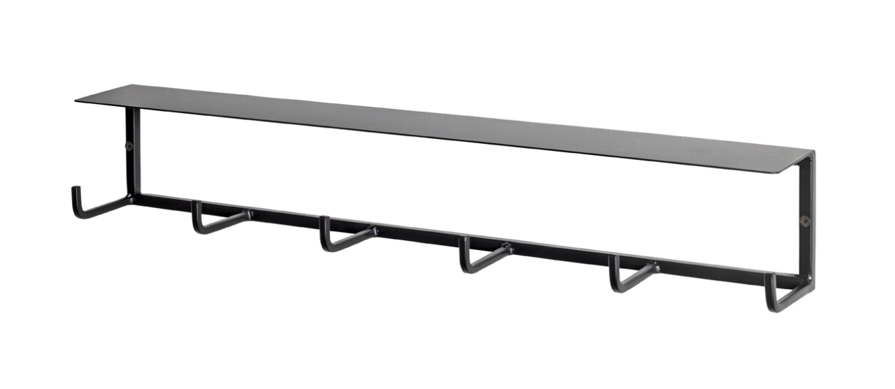 Haku Möbel Wandgarderobe Sidney 2 Stahlrohr schwarz ca. B 60 cm