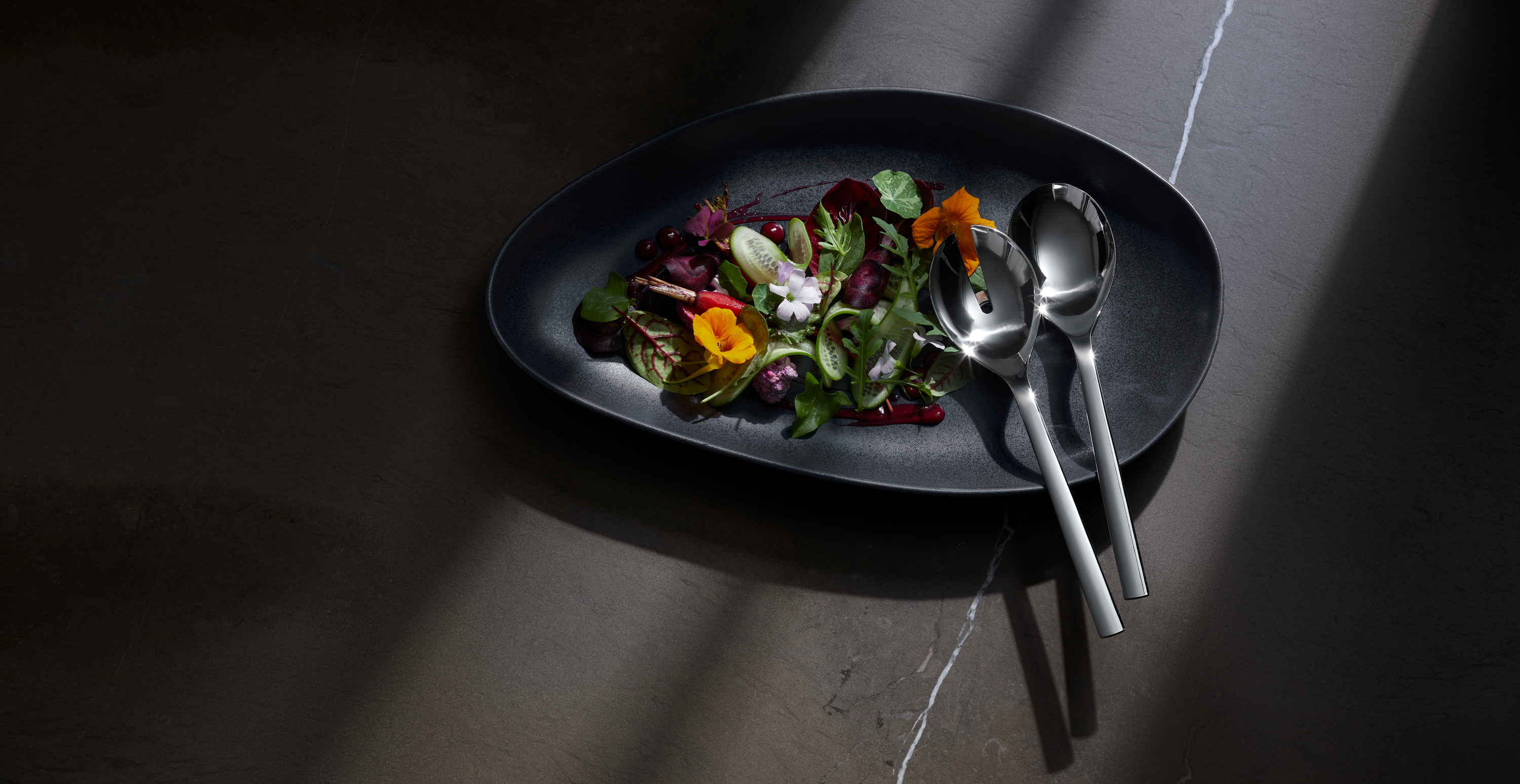 WMF Nuova Salatbesteck, 2-teilig, 25 cm in poliertem Edelstahl