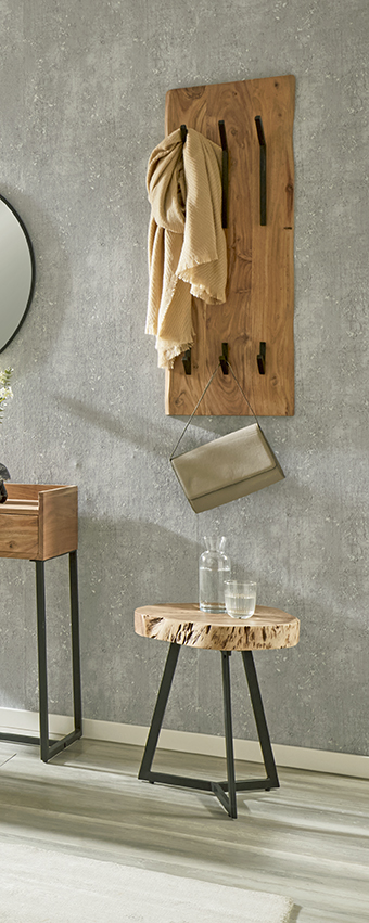 Wandgarderobe RIVERA in Metall schwarz