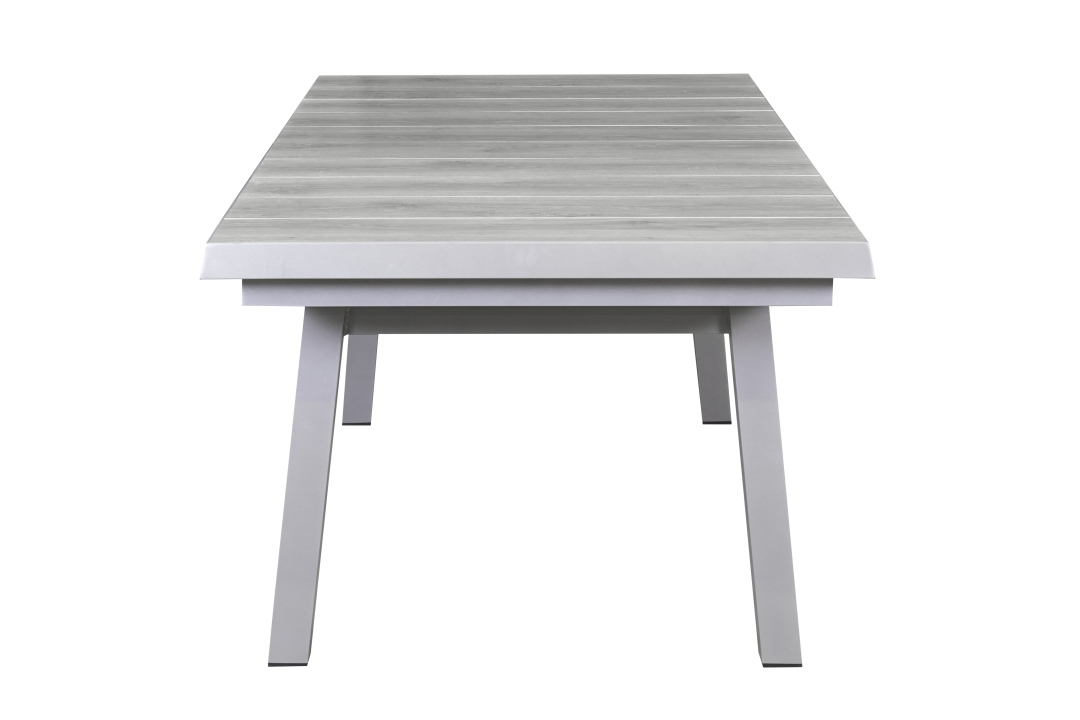 L.C. Wholesaler Tisch NIZZA ca. 200(260)x100cm in Keramik easy grey/Aluminium silber