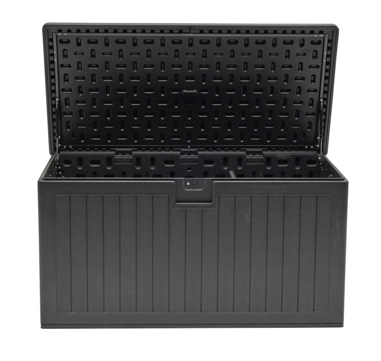 L.C. Wholesaler Aufbewahrungsbox VELIO in Farbe Schwarz mit Holzmaserung, Kiste