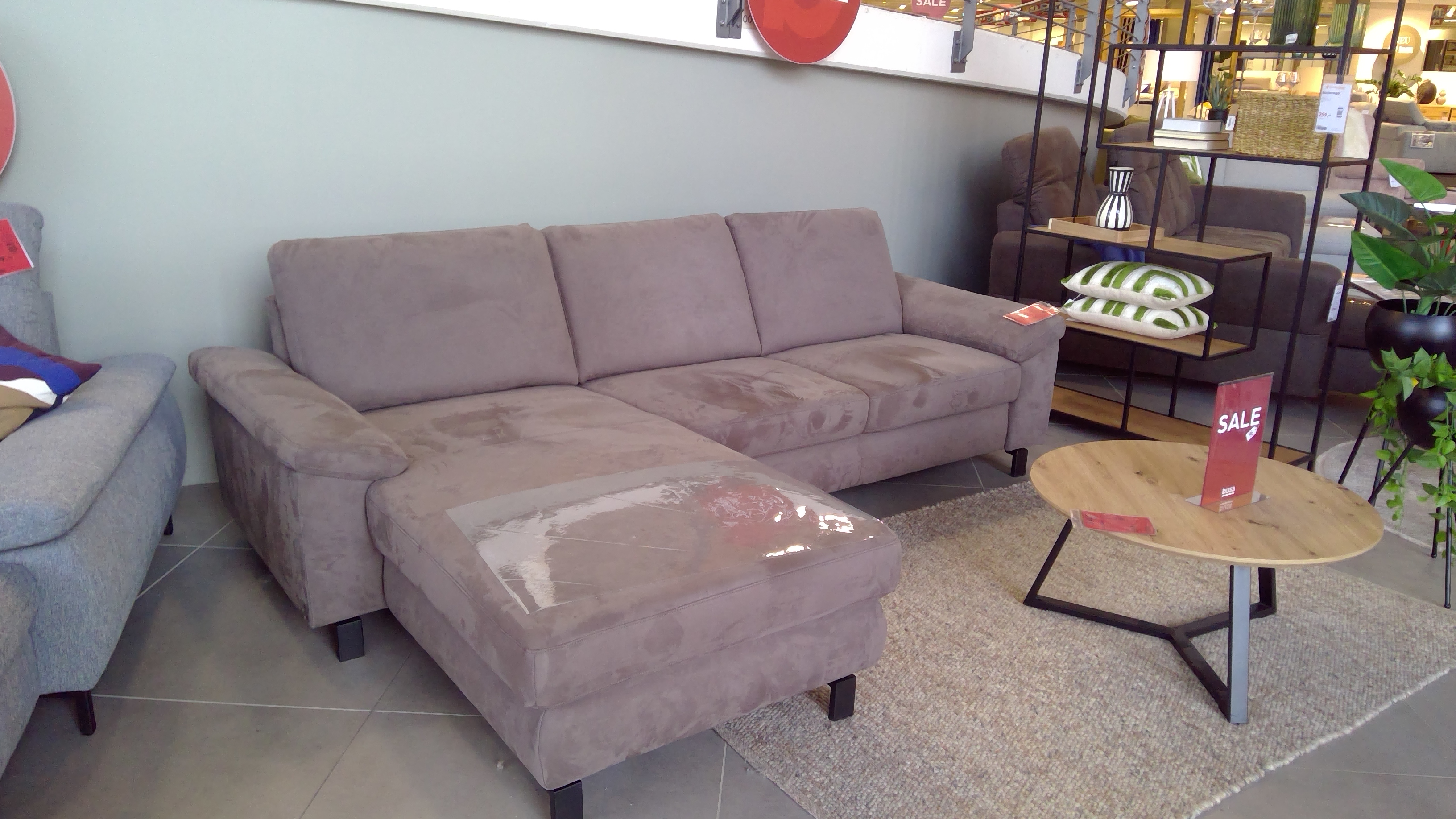 Polsterecke in Stoff Crown anthrazit, Couch, Mobiliar, Wohnzimmer, Tabelle, Kaffeetisch