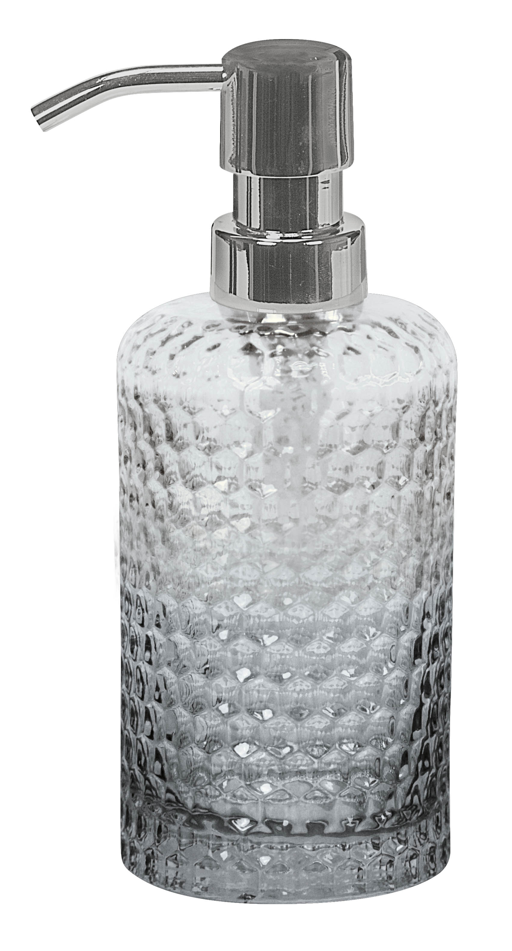 Kleine Wolke Seifenspender MELUA ca. 7,3x7,3cm in Farbe Anthrazit Kleine Wolke Seifenspender MELUA ca. 7,3x7,3cm in Farbe Anthrazit, Seifenspender, Glasflasche, Stampfendes Muster, Druckmuster, Lambdasche, Seifenspender, Kunststoff, Glasoptik, Muster, Pumpen