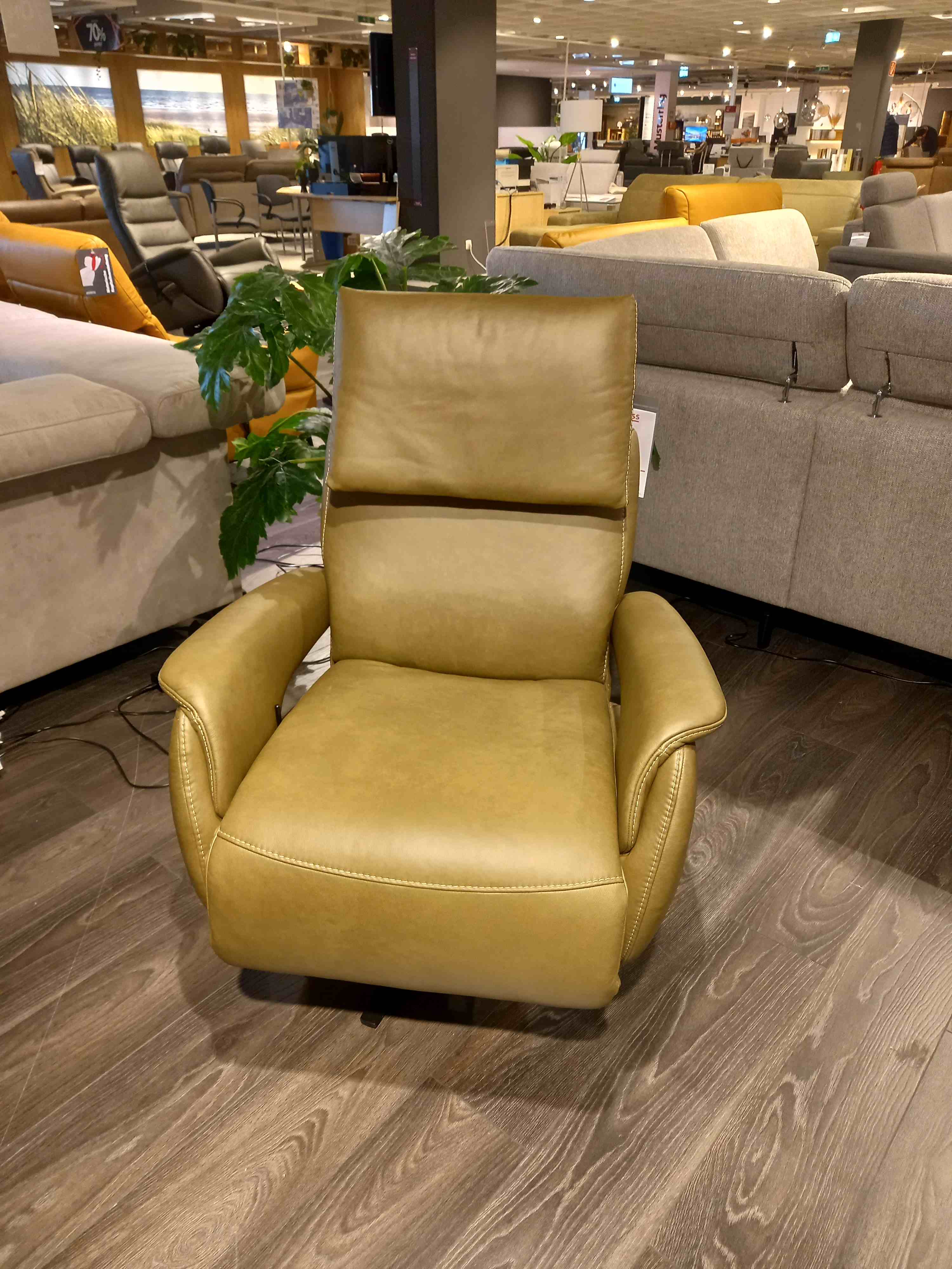TV-Sessel TREVI LAZYLINE in Leder Evita olive OL