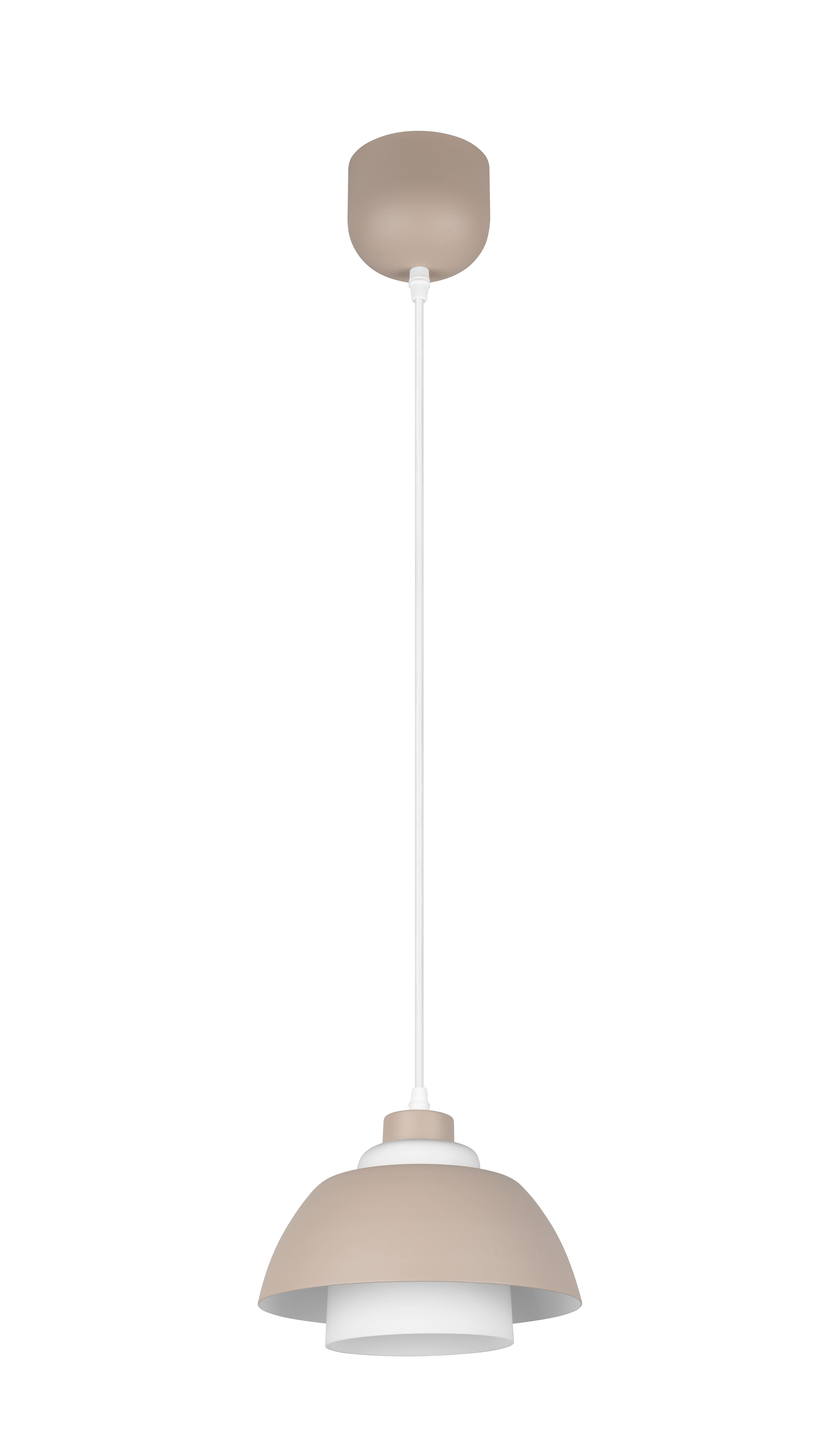 Reality Leuchten LED-Pendelleuchte TILOS in warm beige, Glas weiß Reality Leuchten LED-Pendelleuchte TILOS in warm beige, Glas weiß, Lampe, Deckenleuchte