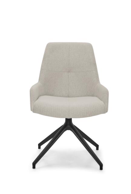Musterring Armlehnstuhl MR 4010 / 4012 Stoff Beige // Armlehnstuhl // Stoff Simply clean nature // Spinnenfuß schwarz matt drehbar 360 Grad // Standard-Gleiter // Sitzhöhe ca. 51 cm, Moebel, Stuhl, Kissen, Dekoration für Zuhause