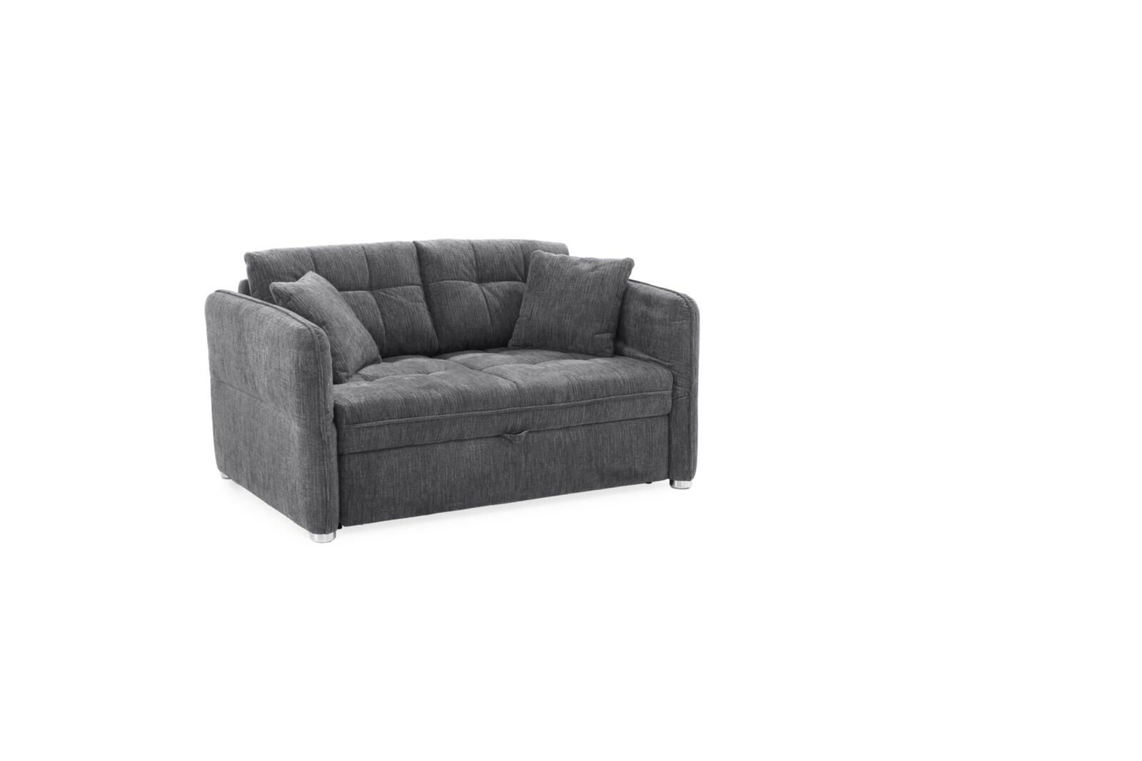 Verwandlungssofa Leon Grau JOB Funktionssofa LEON ca. B147-191 H84 T105 cm in Dessin 443/09 Chenille grau, Moebel, Couch, Stuhl, Sessel