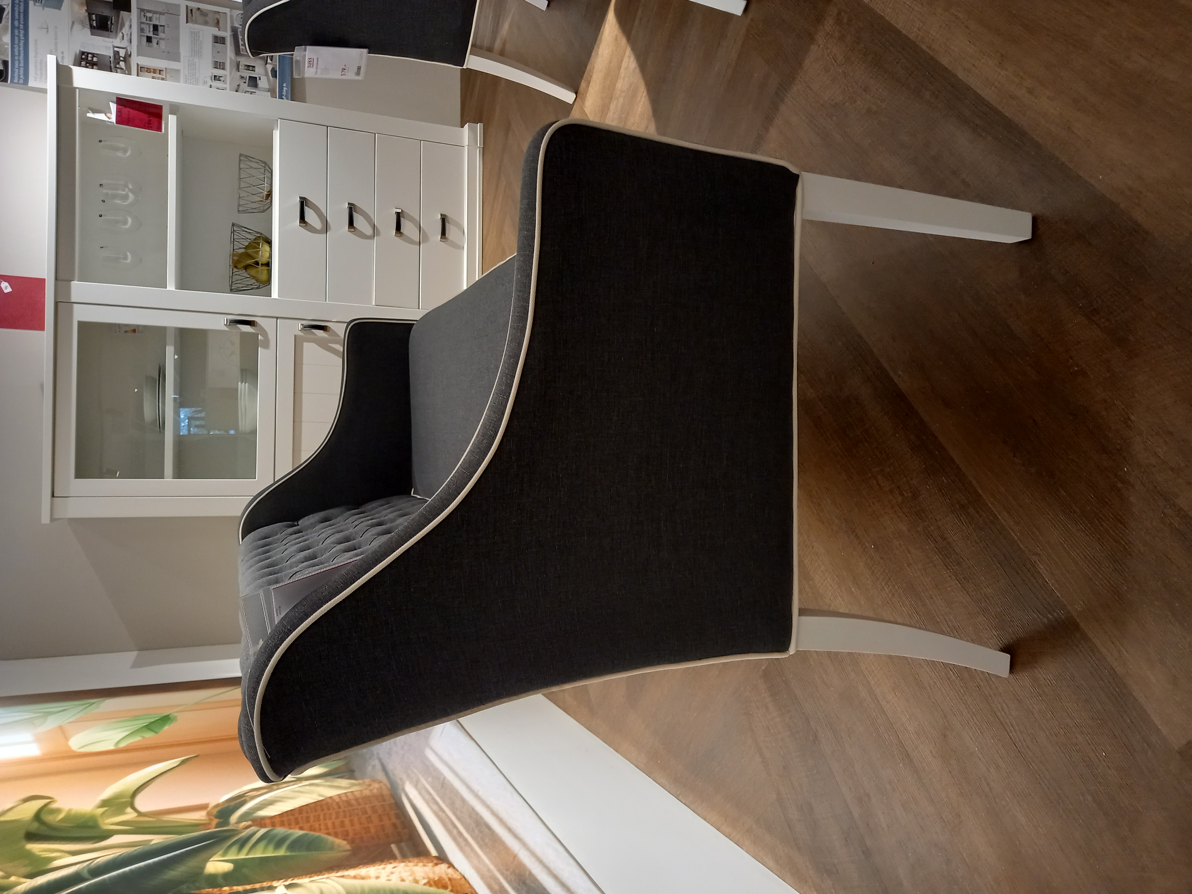 Wehrsdorfer Polsterbank SYLT LIVING ca. B158 H90.5 T58.5 cm in Holzfuß Lack weiß, Moebel, Stuhl, Holz, Fußboden, Innenarchitektur
