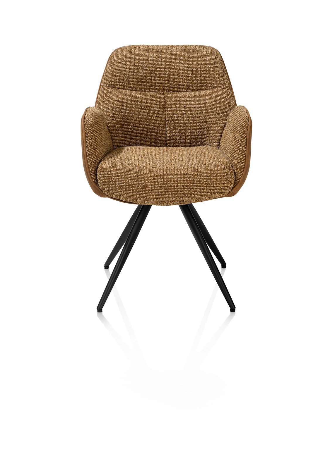 Henders & Hazel Armlehnstuhl PIPPA ca. B57 H85 T66 cm in Stoffkombi Oregon/Sevilla , Stuhl, Sessel, Runderocker, Beige Braun, Metallbeine