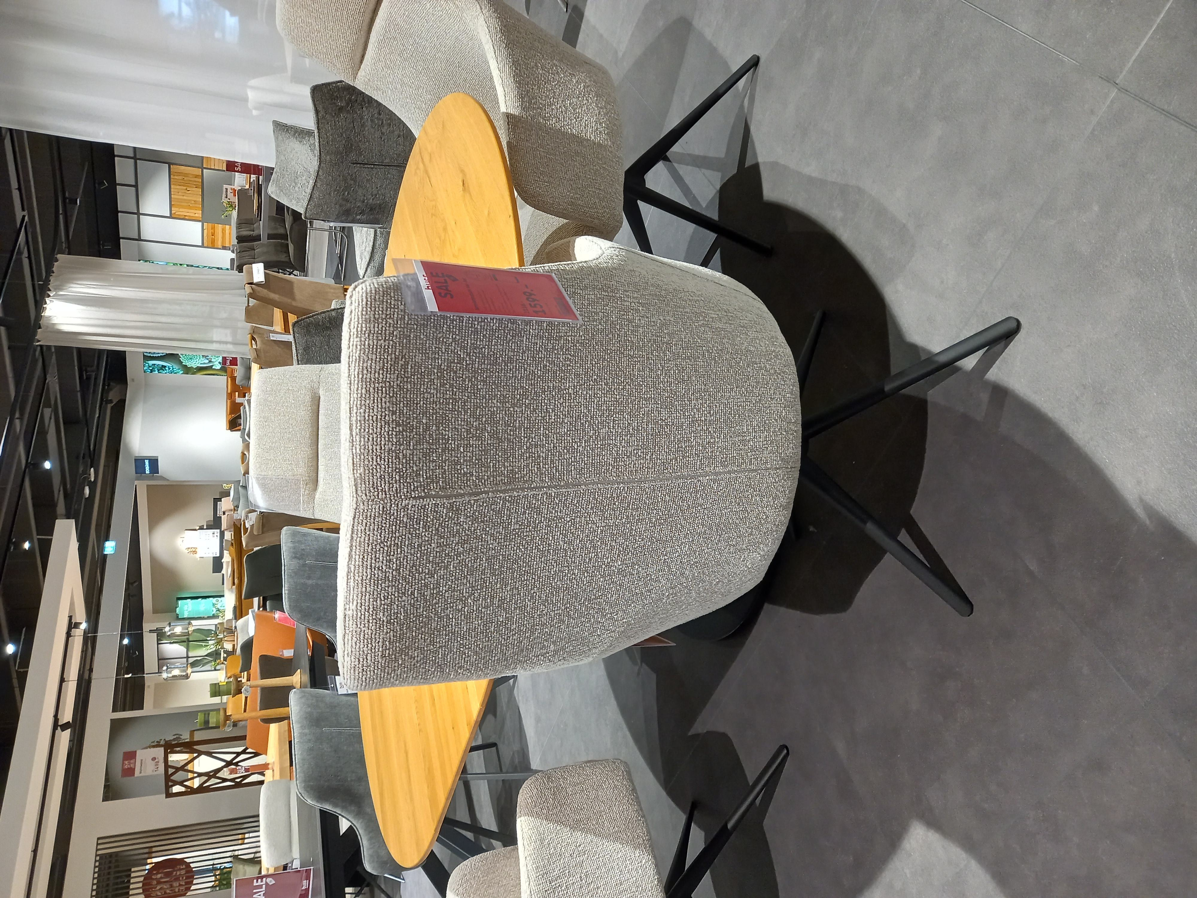 Niehoff Armlehnstuhl 4er-Set in Stoff Jaquard Lodge linen, Sperrholz, Holz, Mobiliar, Drinnen, Innenarchitektur