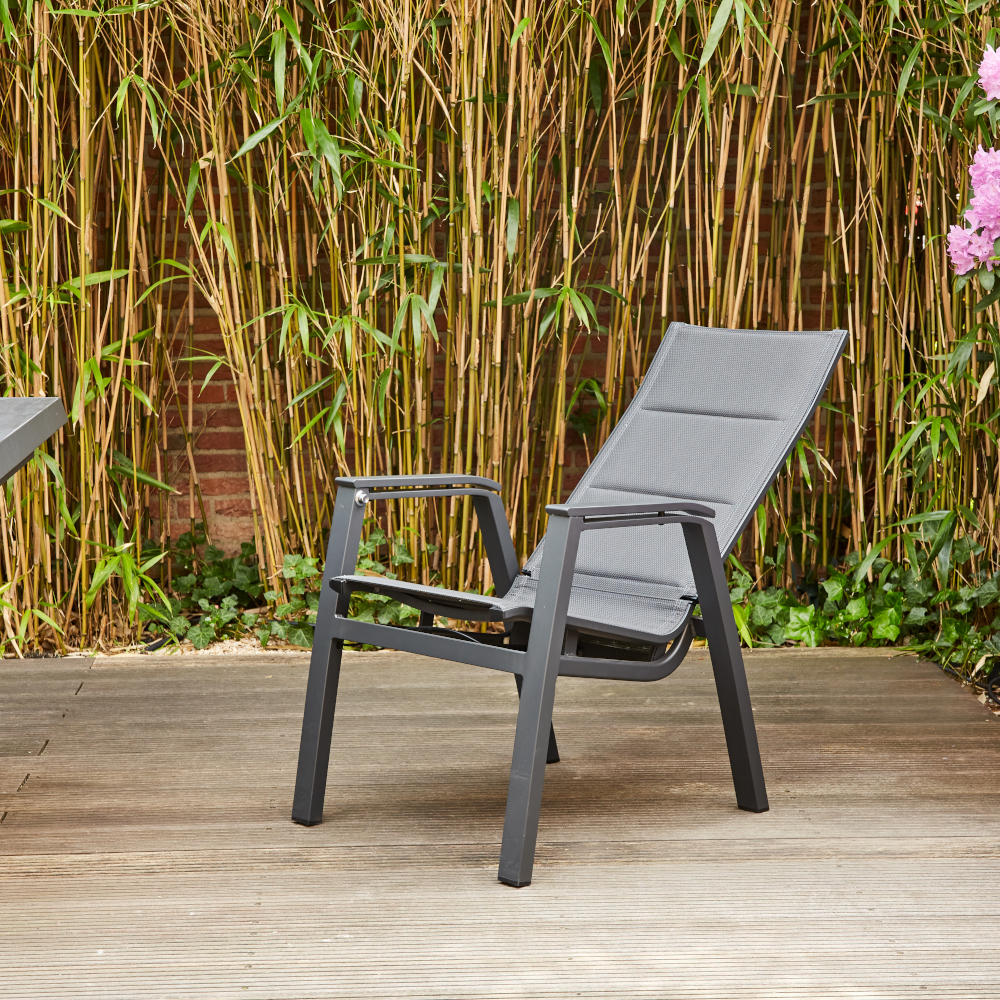 Relax-Move-Sessel MILANO in Ranotex grau/Aluminium matt anthr.