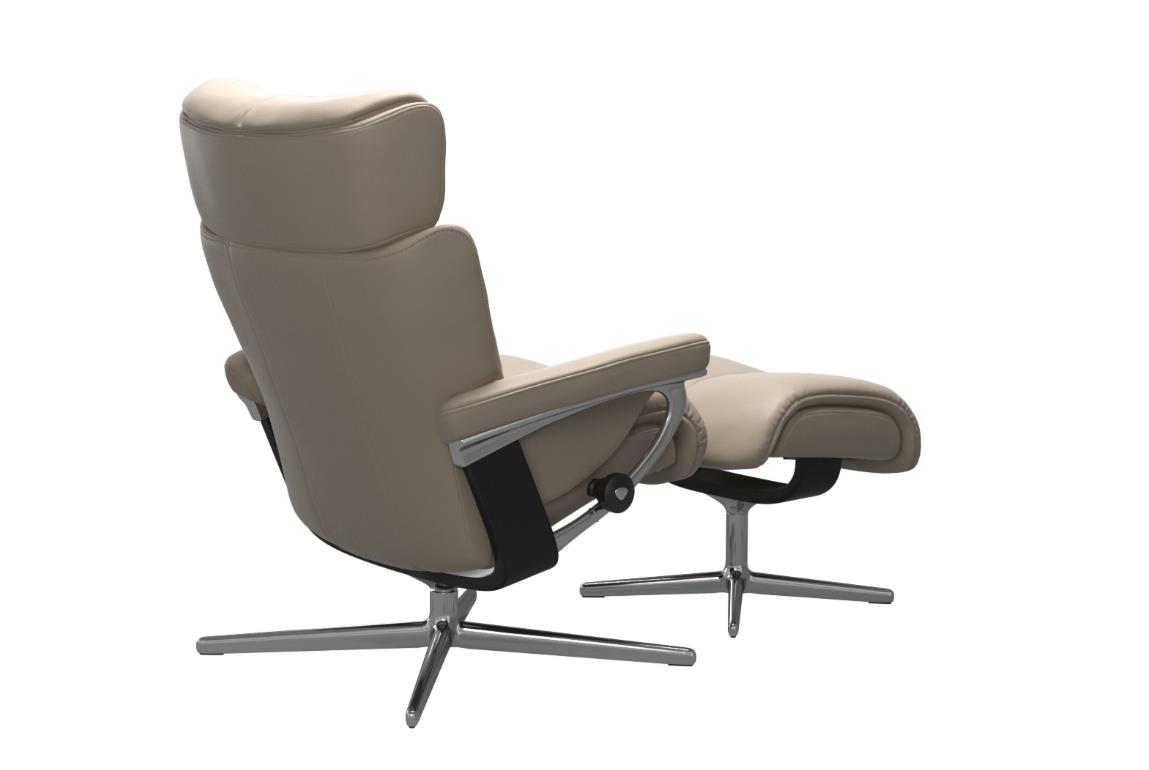 Stressless Sessel mit Hocker MAGIC ca. B82 H102 T144 cm in Leder Paloma 45 mushroom