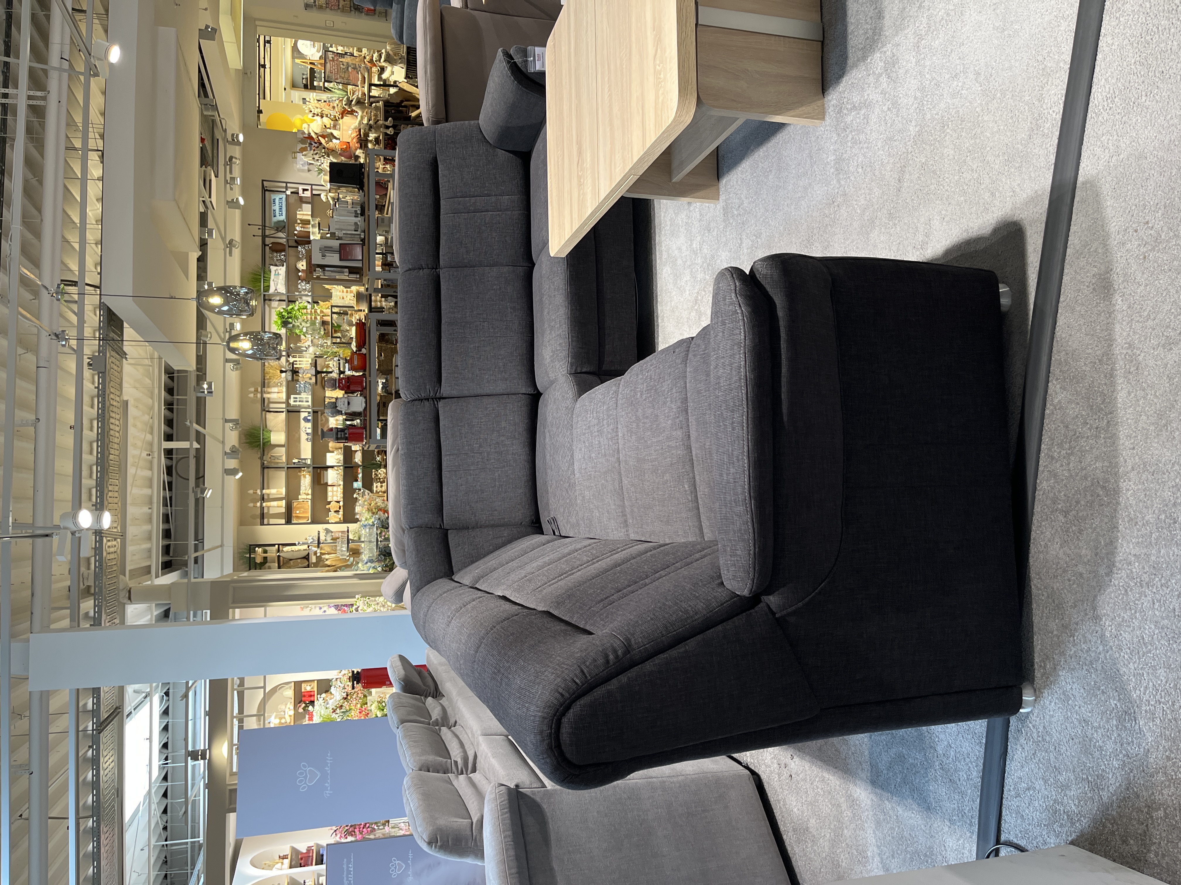 Polsterrundecke OS-PP1003 in Vincent / Vincent anthrazit, Sofa, Wohnsofa, Ecksofa, Grau, Stoffbezug