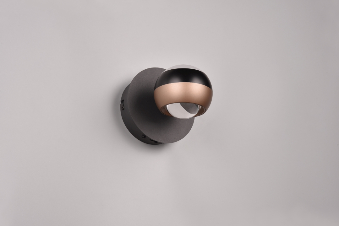 Trio Select LED-Wandleuchte ORBIT 1-flammig in Farbe schwarz matt