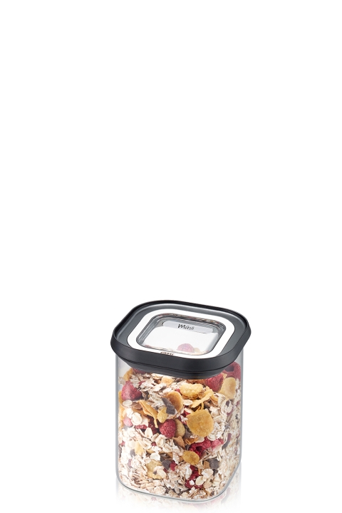 GEFU Vorratsdose PANTRY in Farbe schwarz/silber
