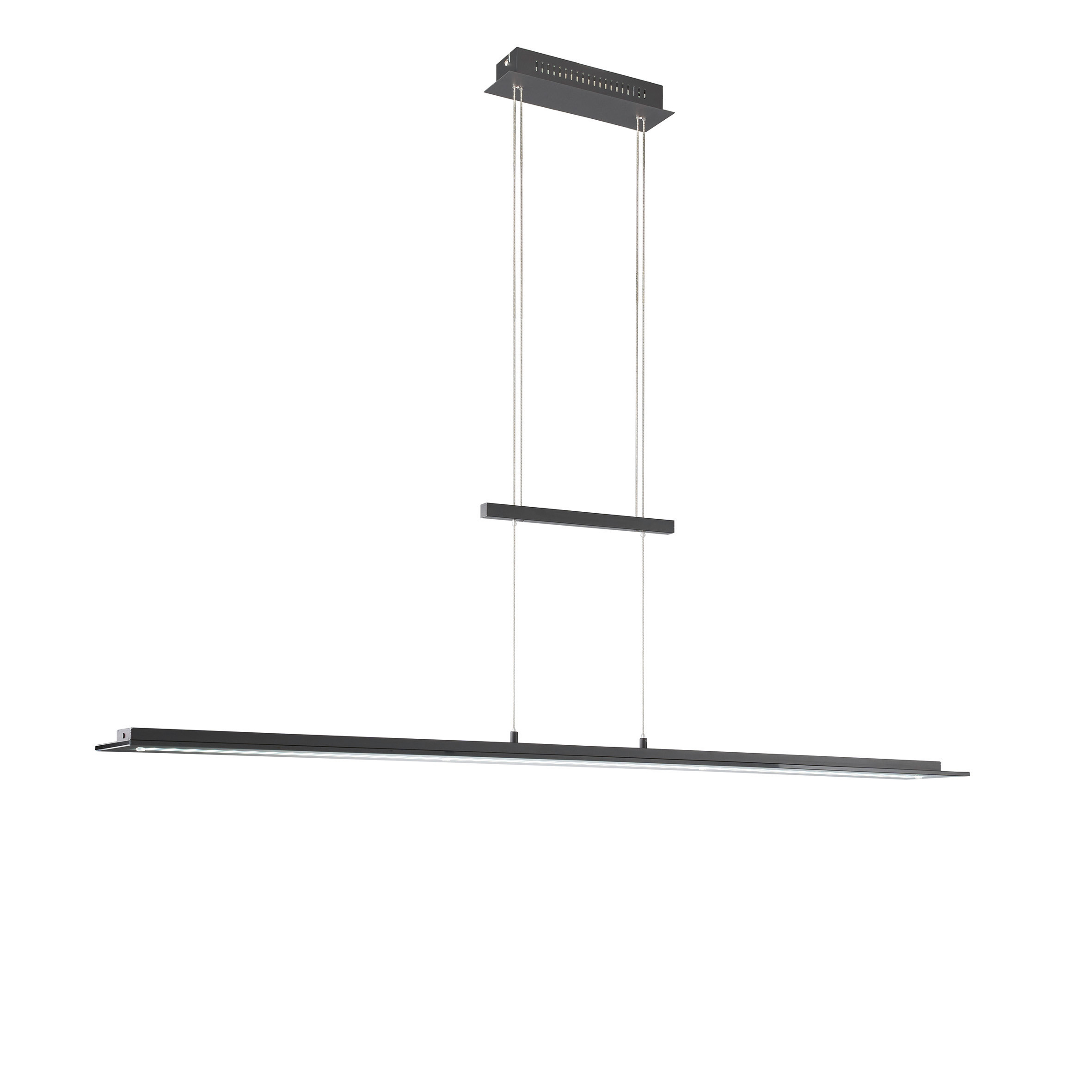 Fischer & Honsel LED-Pendelleuchte BILL 1-flammig in Farbe Metall sandschwarz/Glas rauchfarbig