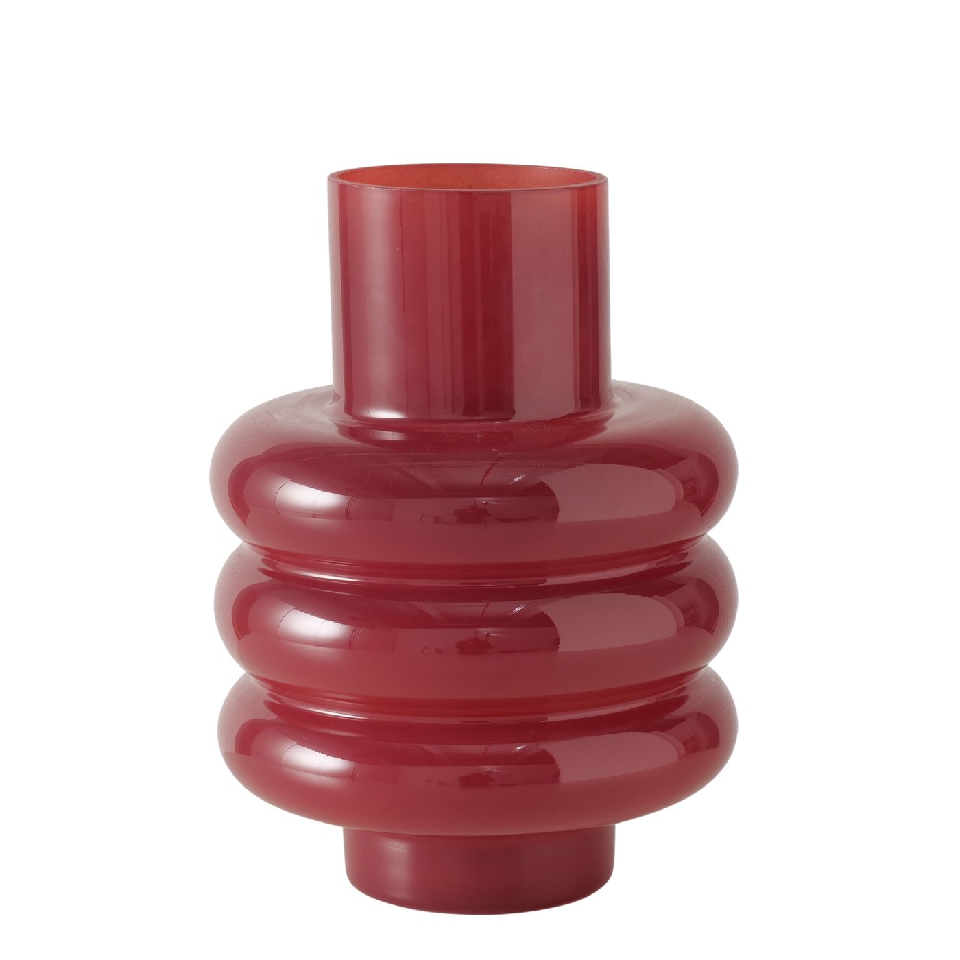 Boltze Vase Ribbo in Farbe Glas lackiert rot