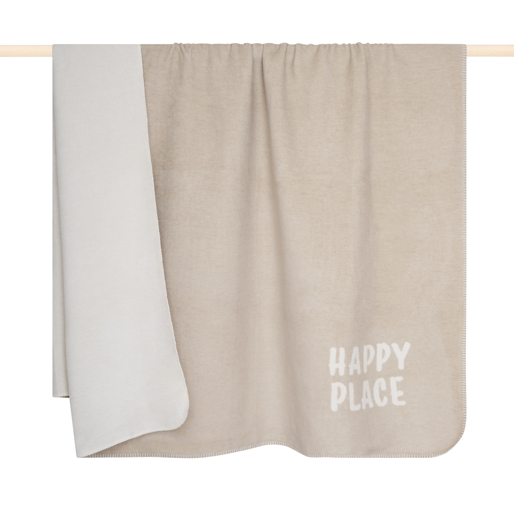 Pad Decke COZY UP ca. 200x150cm in Farbe sand-cream happy, Decke, Wendedecke, Shag-Blanket, Beige, Happy Place