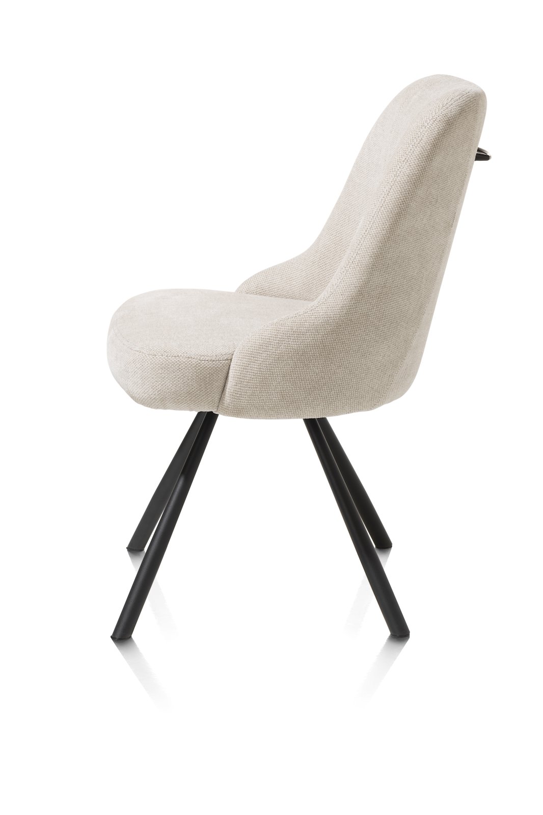  // Stuhl // Stoff Livigno creme // Gestell drehbar schwarz // inkl. Griff // ca. B55 H88 T66 cm, Sessel, Stuhl, Beige Bezug, Stoffstuhl, Vierbeinige Basis
