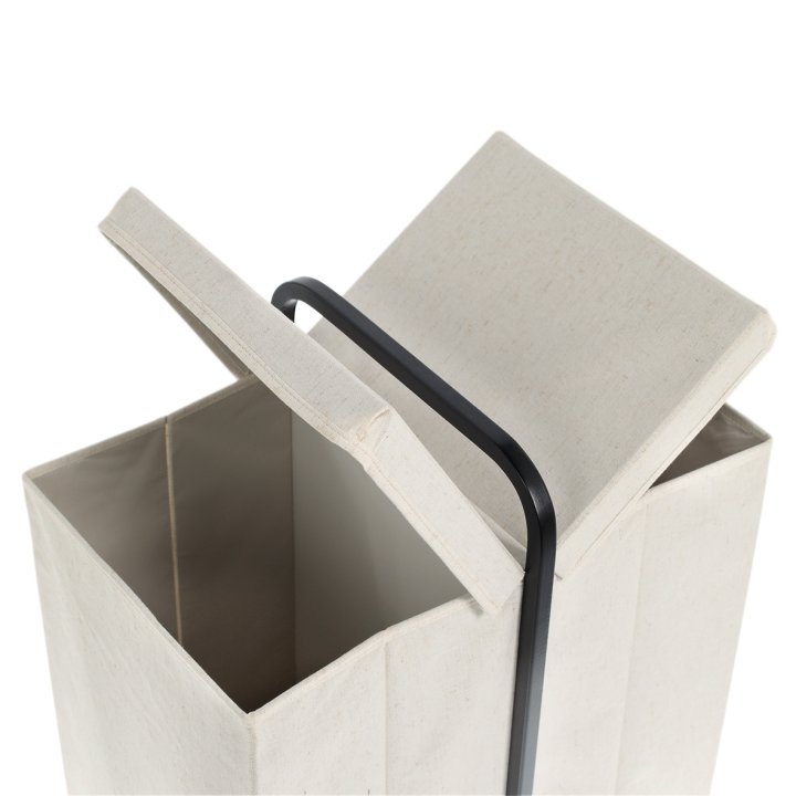 Zeller Wäschesammler in Creme/schwarz, Aufbewahrung, Kisten, Aufbewahrungsbox, Stoffbox, Tragegriff