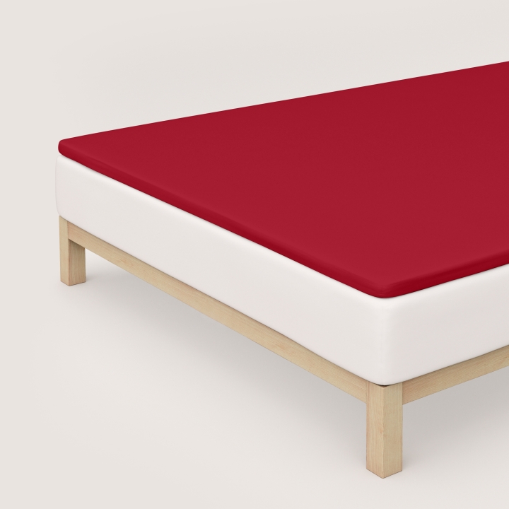 Schlafgut Pure Topper Spannbettlaken ca. 180x200-200x220cm in Farbe Red Deep