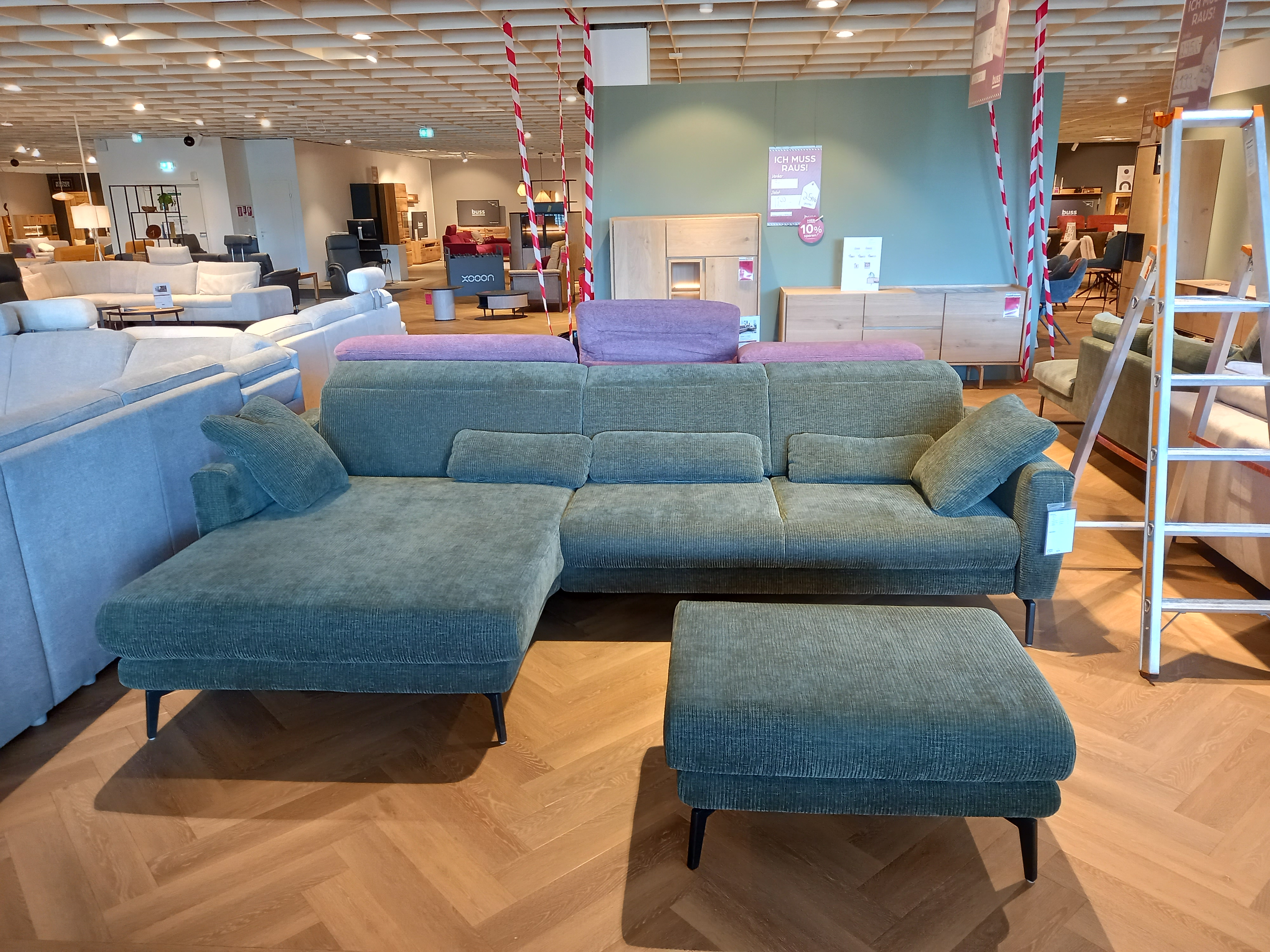 Modulmaster Polstergruppe MM-ZE1195 in Stoff Maranta olive, Wohnzimmersofa, U-Sofa, Ecksofa, Teilmöbel, Samtstoff
