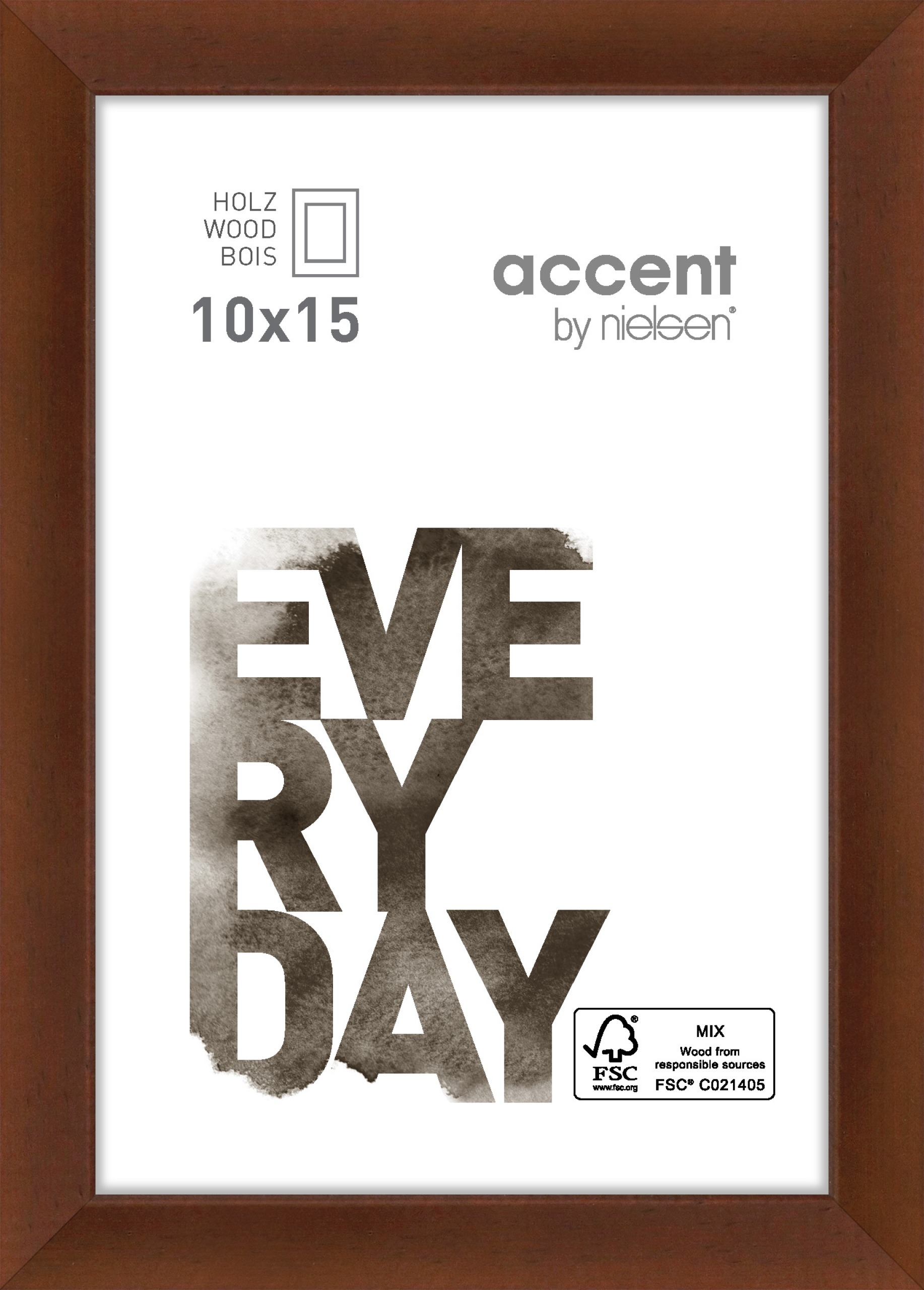 Accent by Nielsen Holz Bilderrahmen Zoom ca. 10x15cm in Farbe Walnut
