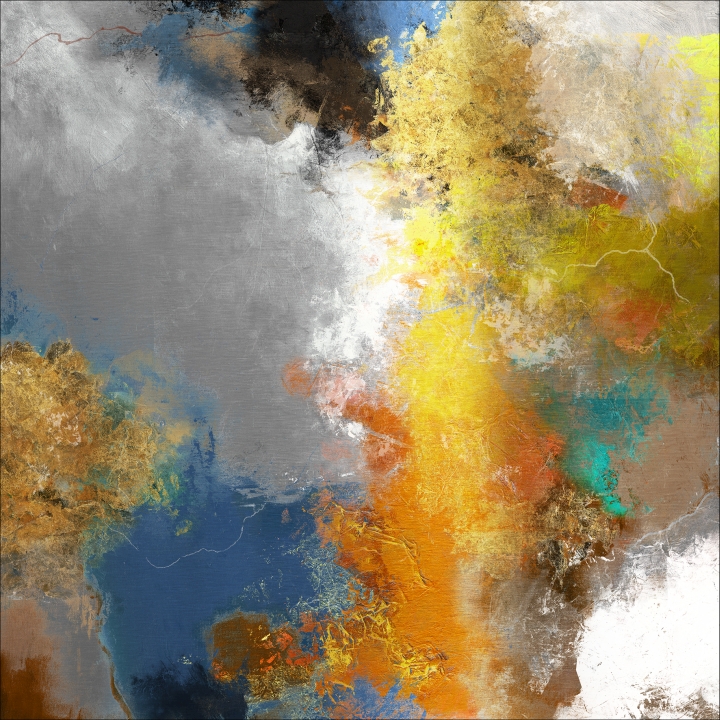 ProArt Alu-Art 98x98cm Blue brown gold V ProArt Alu-Art 98x98cm Blue brown gold V