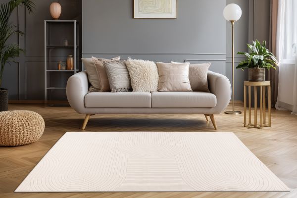 Webteppich NAPOLI ca. 160x230cm in Farbe ivory, Sofa, Sofa beige, Wohnzimmer, Teppich, Wohnkultur