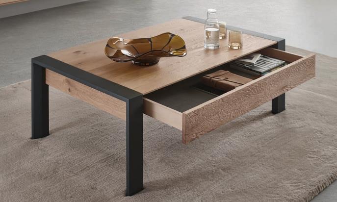 Hartmann Couchtisch ANEA ca. 121 x 75 cm, Höhe 44 cm in Kerneiche natur sandgestrahlt