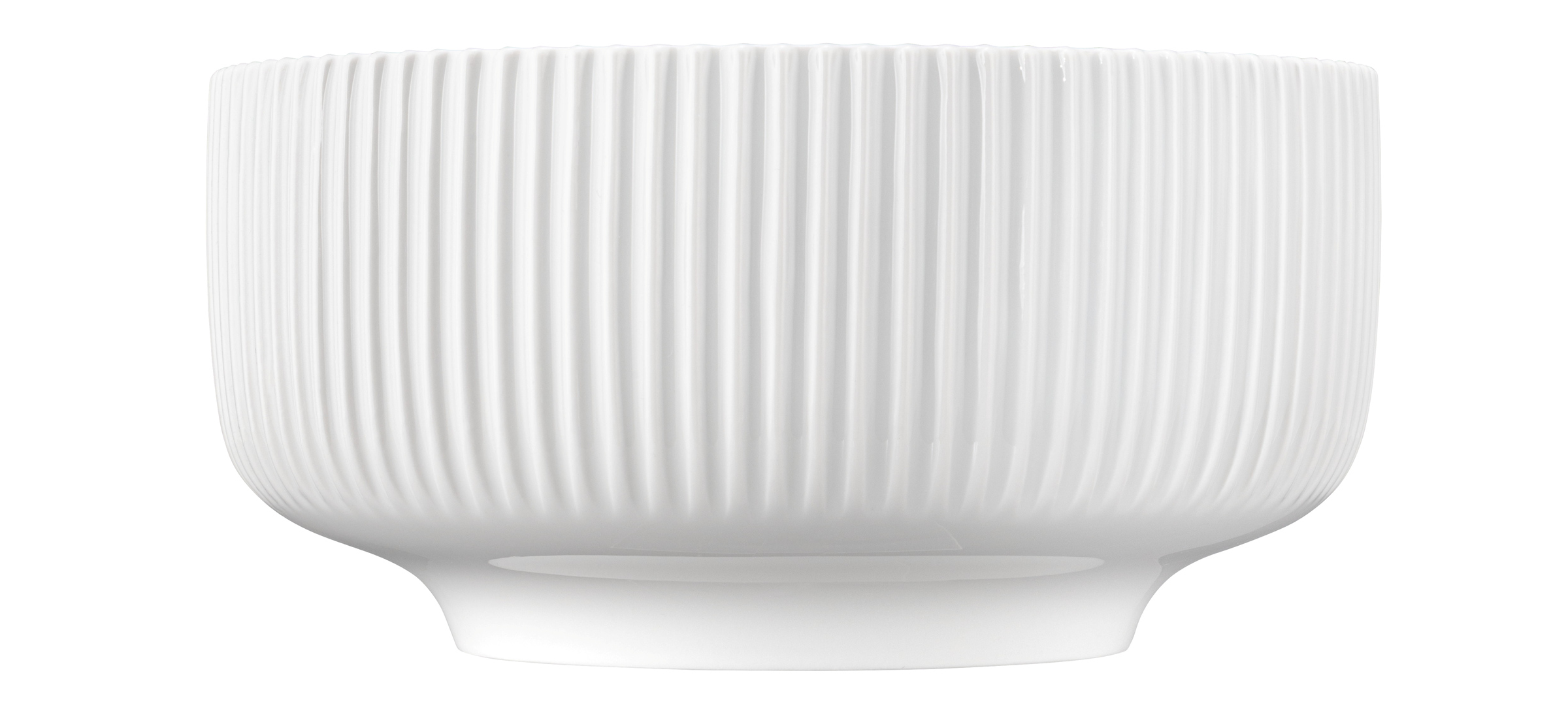 Seltmann Weiden Schüssel rund 20cm Sento Wave 3 , Vase, Weiß, gerippte Oberfläche, Schüssel, Keramik