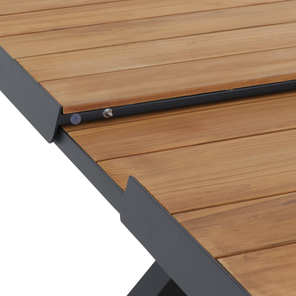 Gautzsch Ausziehtisch SINCRO ca. 163(200)x93cm in Teakholz FSC/anthrazit