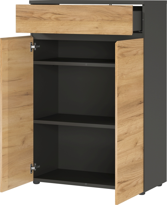 Germania Aktenschrank Lissabon ca. 80 x 120 x 40 cm in graphit/Navarra Eiche Nachbildung Germania Aktenschrank Lissabon ca. 80 x 120 x 40 cm in graphit/Navarra Eiche Nachbildung