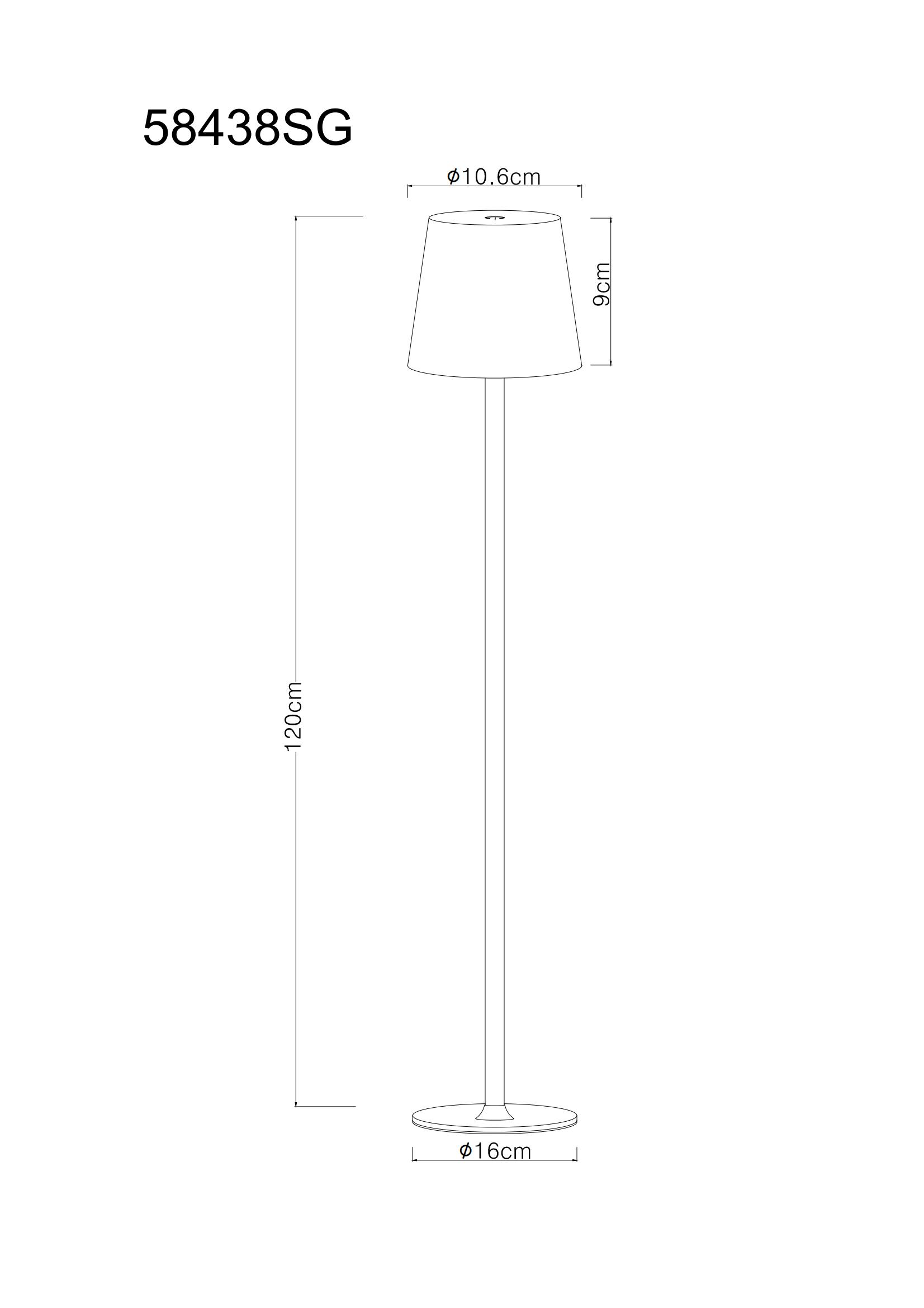 Globo LED-Stehleuchte VANNIE ca. H120 cm, D16 cm in schwarz matt Metall