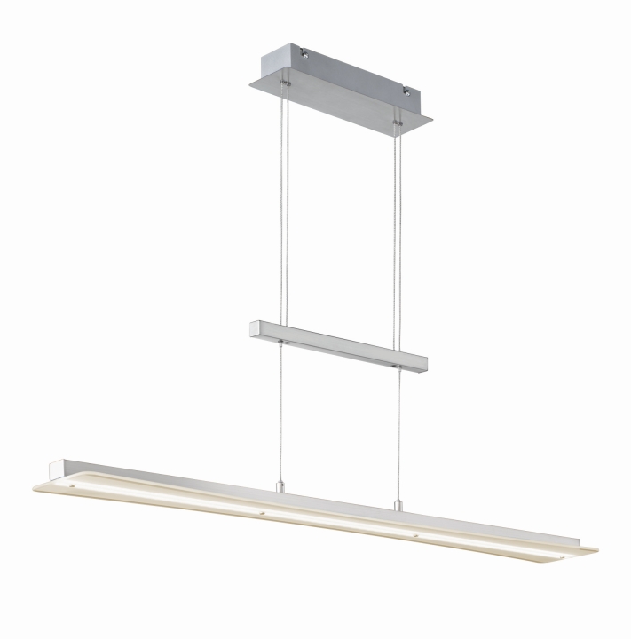 Reality Leuchten LED-Pendelleuchte SMASH in Nickel matt, Glas weiß