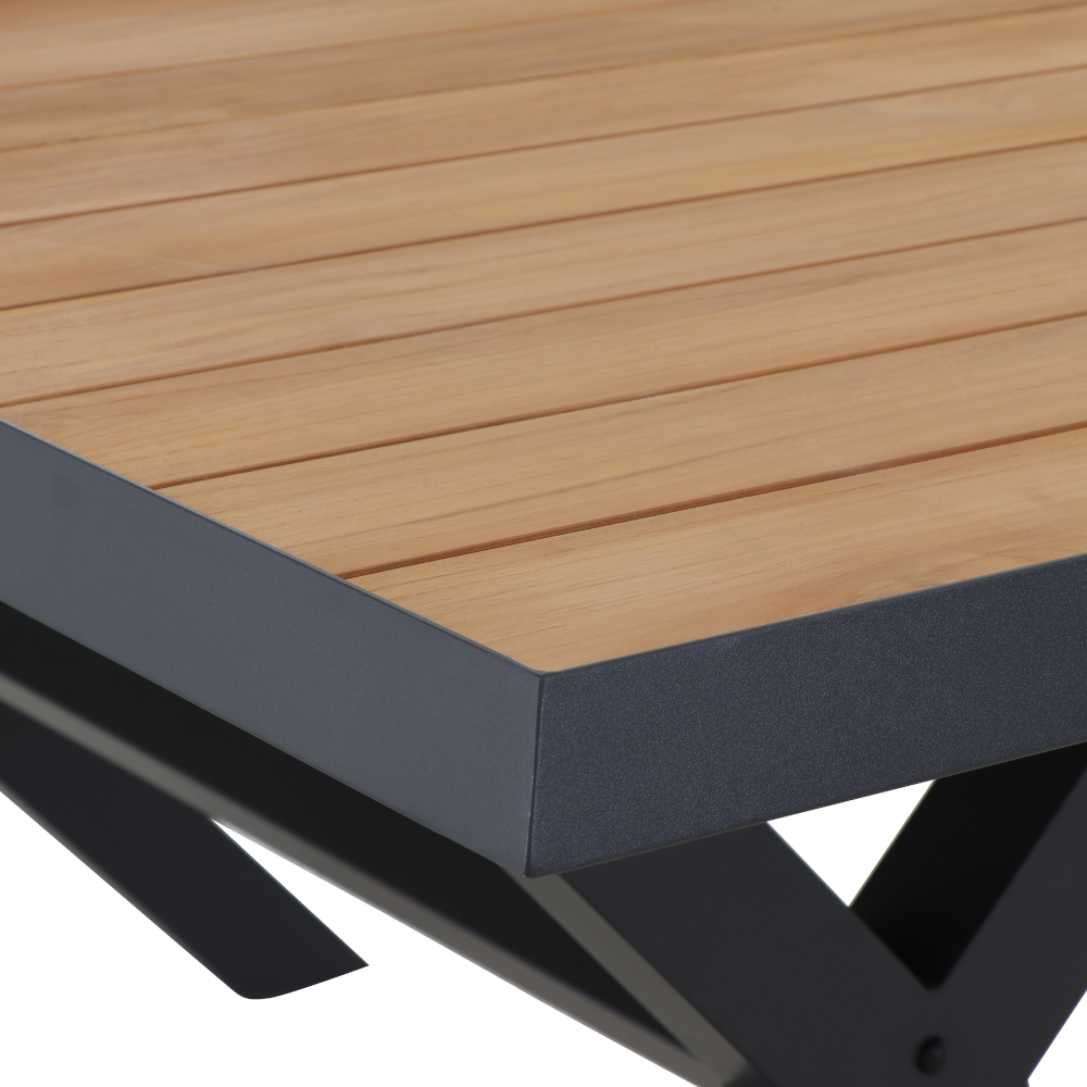 Gautzsch Ausziehtisch SINCRO ca. 163(200)x93cm in Teakholz FSC/anthrazit