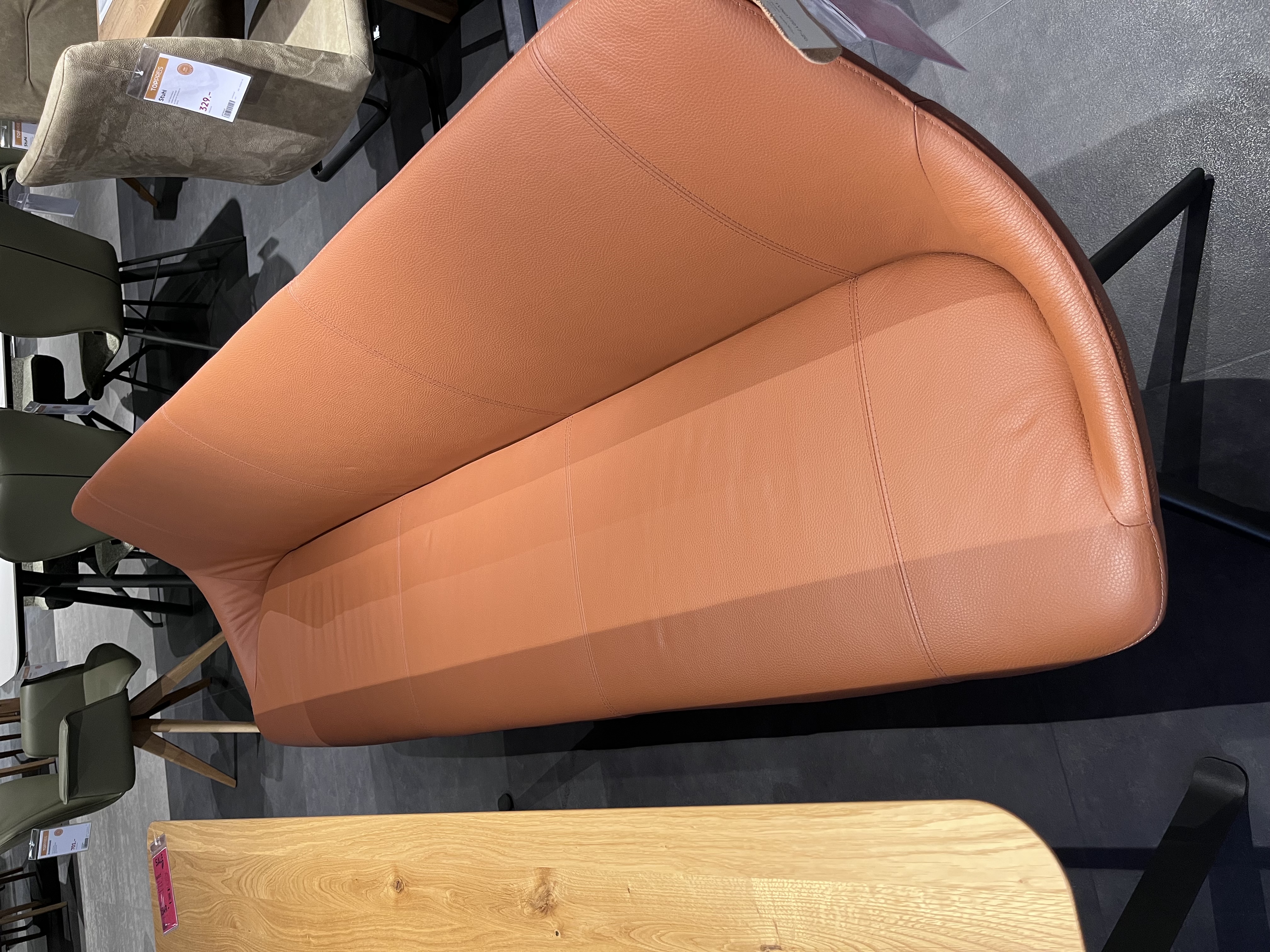 Interliving Bankgruppe 5115 in Leder 1 215 Saddle brown