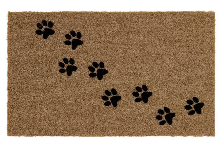 Golze & Söhne Türmatte Power Flock ca. 45x75cm in Farbe Pfoten sand , Katzenteppich, Gehwegmatte, Kokos?