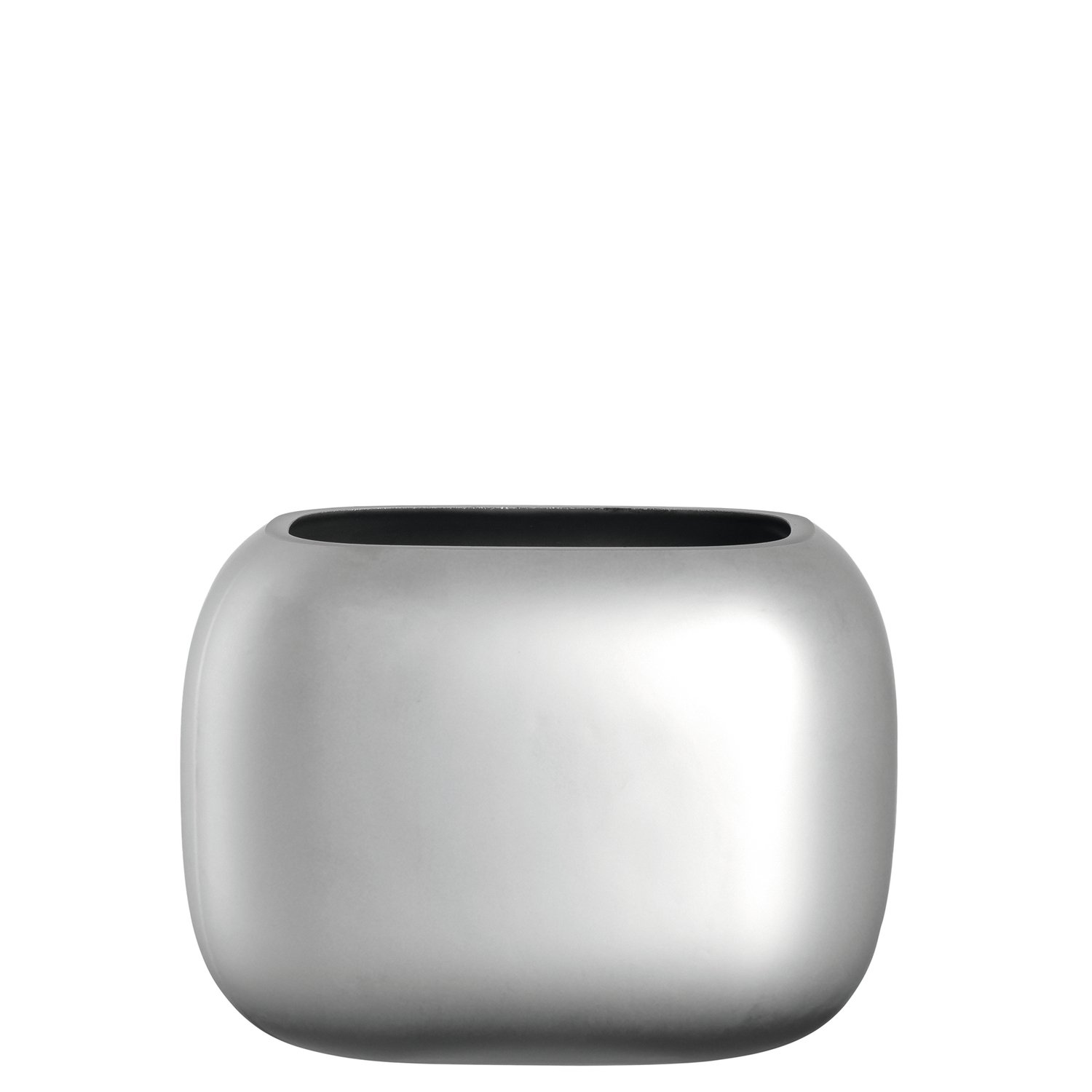 Leonardo Vase Neve Kalk-Natron Glas, Silber matt