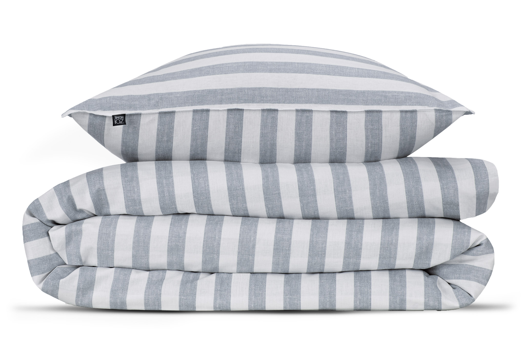 Bettwäsche ca. 155x220cm BANDA DI LINO in Blau, Kissen, Bettwäsche, Streifen, Bordüre, Bed linen set