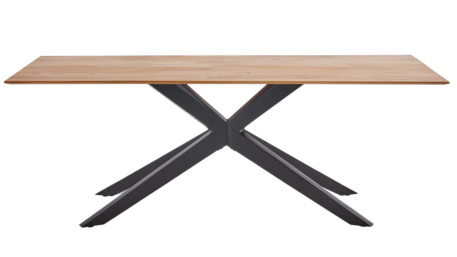 Niehoff Esstisch Cloudy ca. 200x100cm in Eiche bianco massiv/schwarz