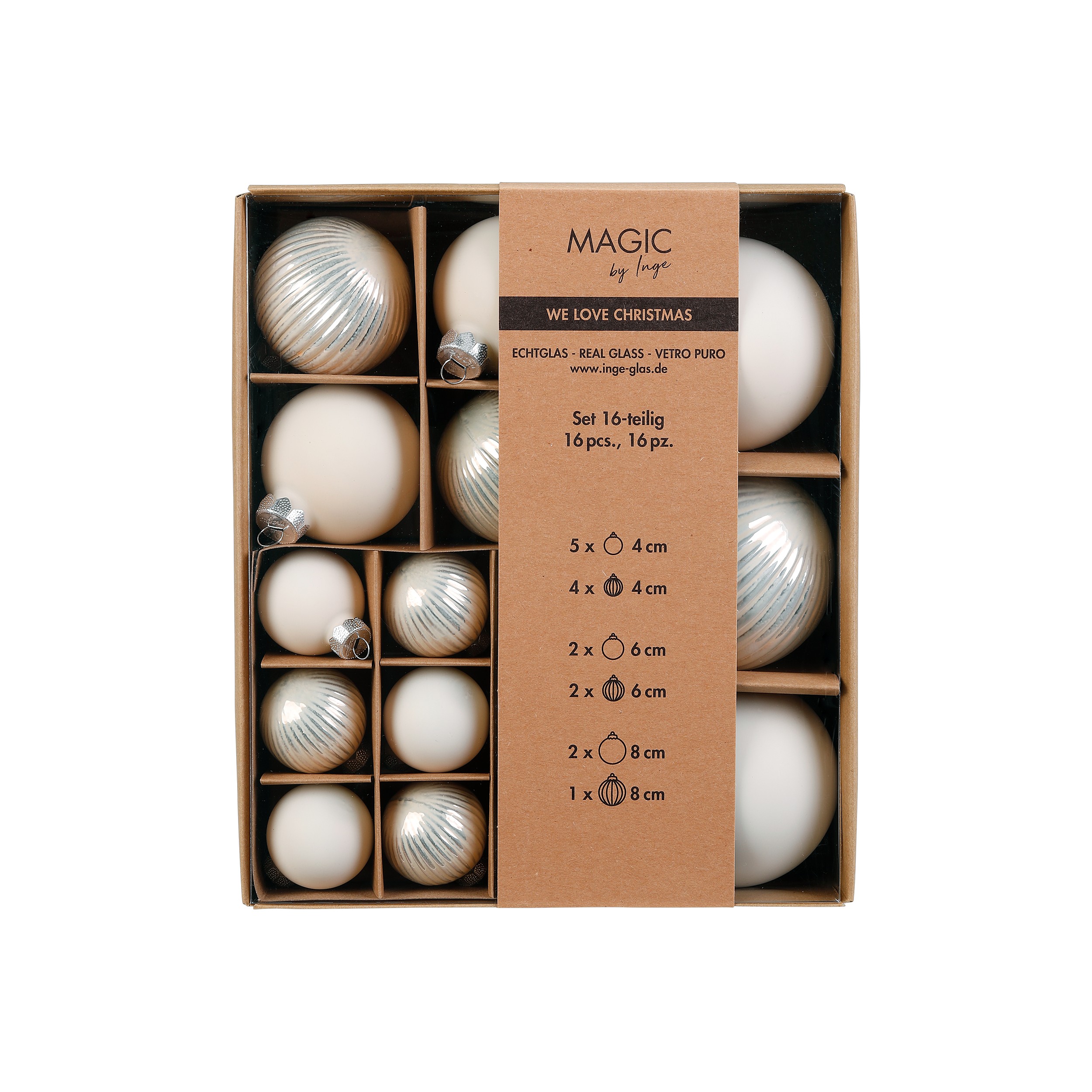 Strukturkugeln 4, 6 u. 8 cm in Farbe Blanched Almond (), Weihnachten, Weihnachtsdekorationen, Festival, Weihnachtsbaum