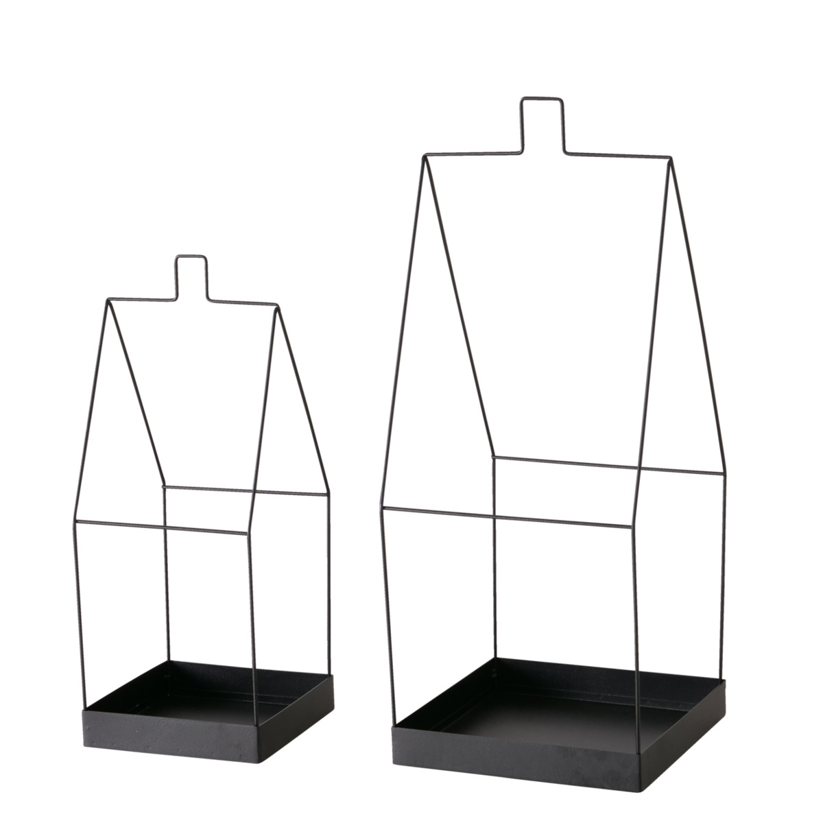 Laterne Mikado groß aus Metall schwarz, Lampe