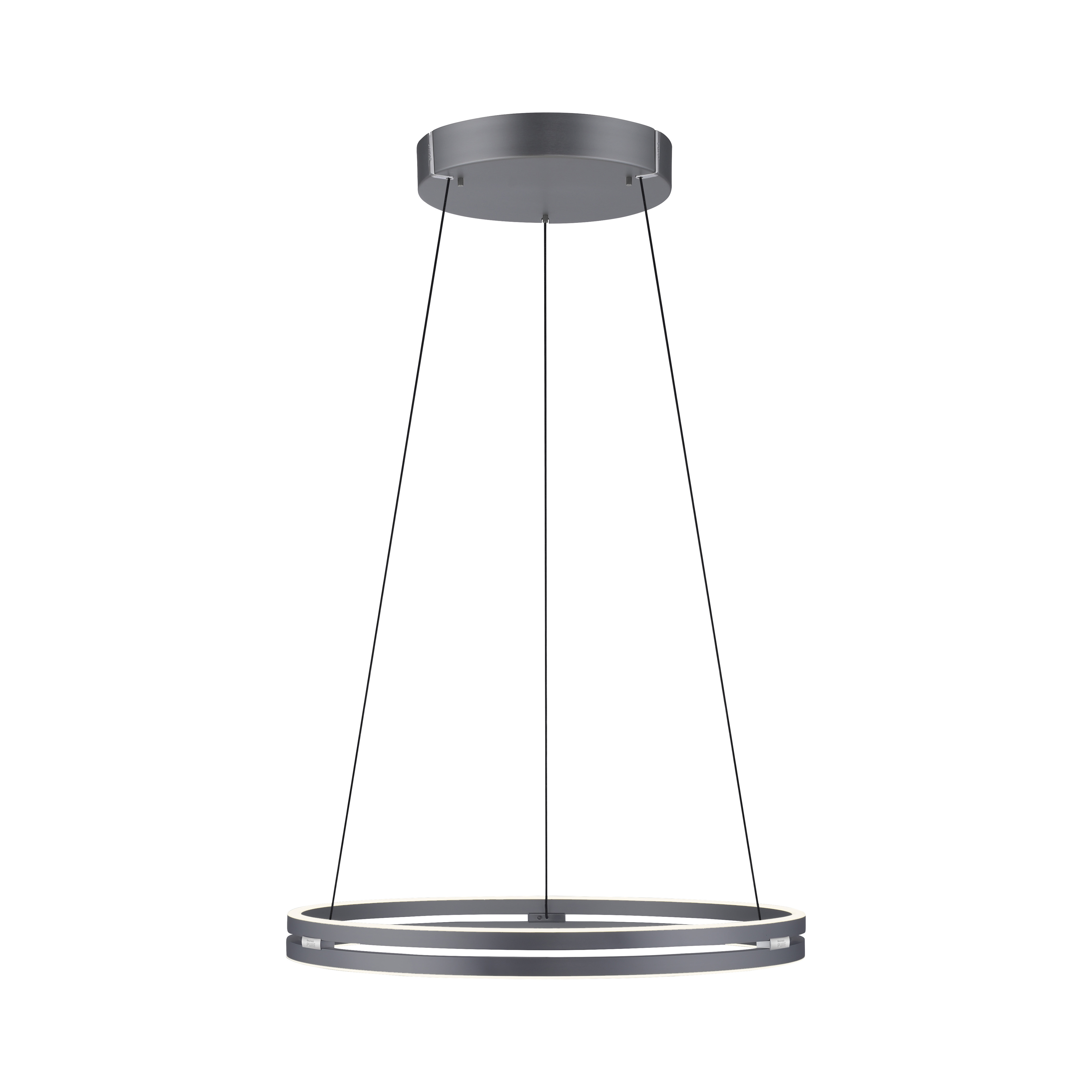 Paul Neuhaus LED-Pendelleuchte PURE E-LOOP 2-flammig in Farbe grau, Hängelampe, Ringlampe, Metall, LED, grau