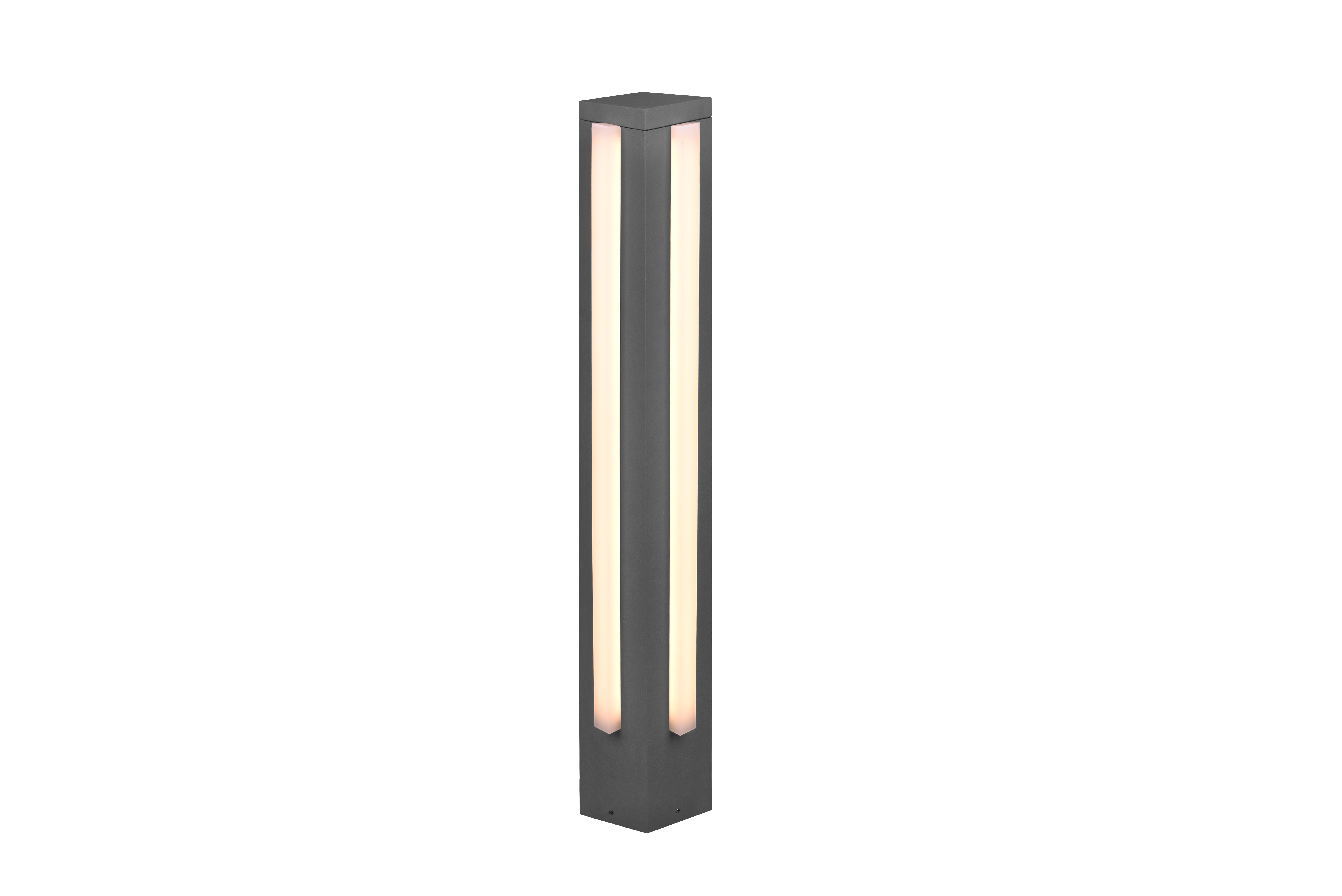 Trio LED-Pfosten MITCHELL in anthrazit, Glas Acryl weiß