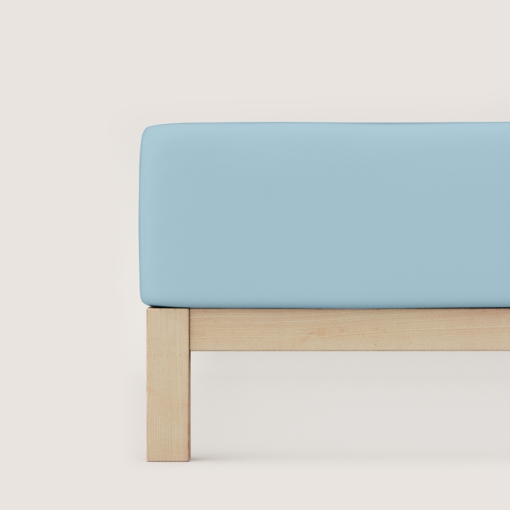 Schlafgut Pure Boxspring Spannbettlaken ca. 140x200-160x220cm in Farbe Blue Light