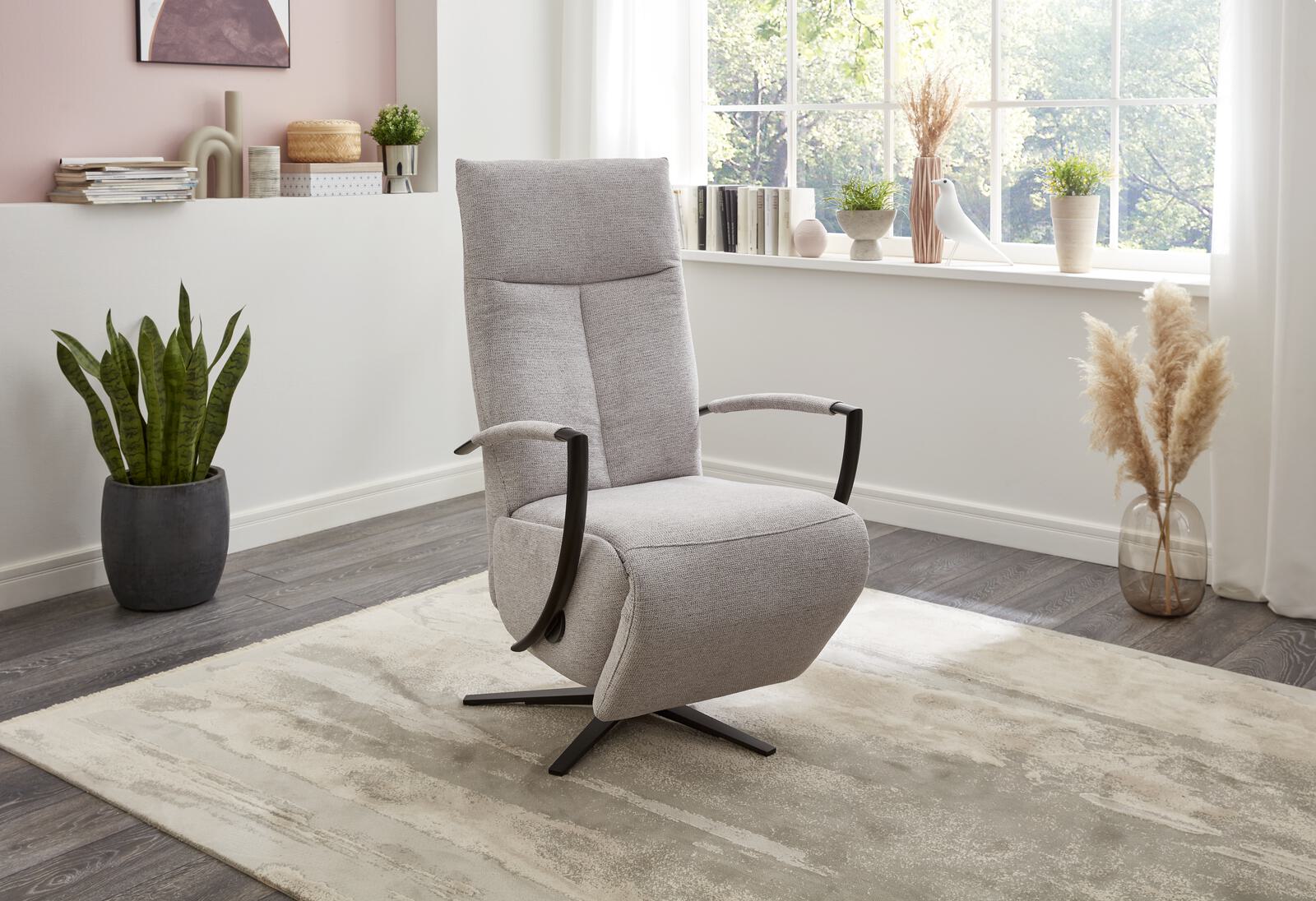 Relaxsessel ERGO CONCEPT STYLE in Grau Polsteria Relaxsessel ERGO CONCEPT STYLE in Stoff Orlean silber