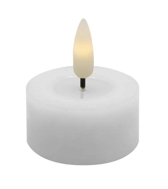 L.C. Wholesaler LED-Teelicht 2er-Set WINTER ca. Ø 4,5, H 2,5cm in white smooth, 4.5x2.5cm