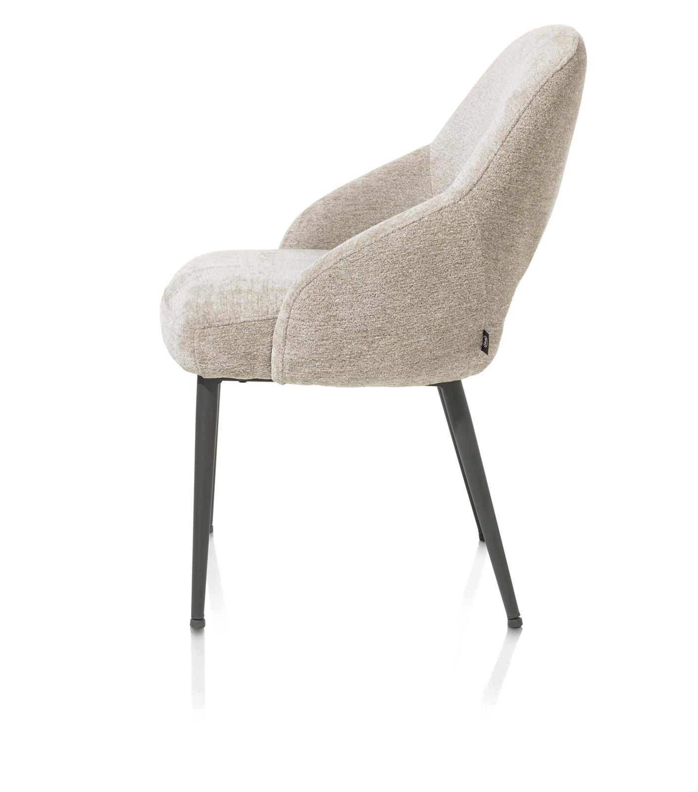 Henders & Hazel Stuhl NIKOLAS ca. B55 H87 T64 cm in Stoff Enzo Chenille champagner