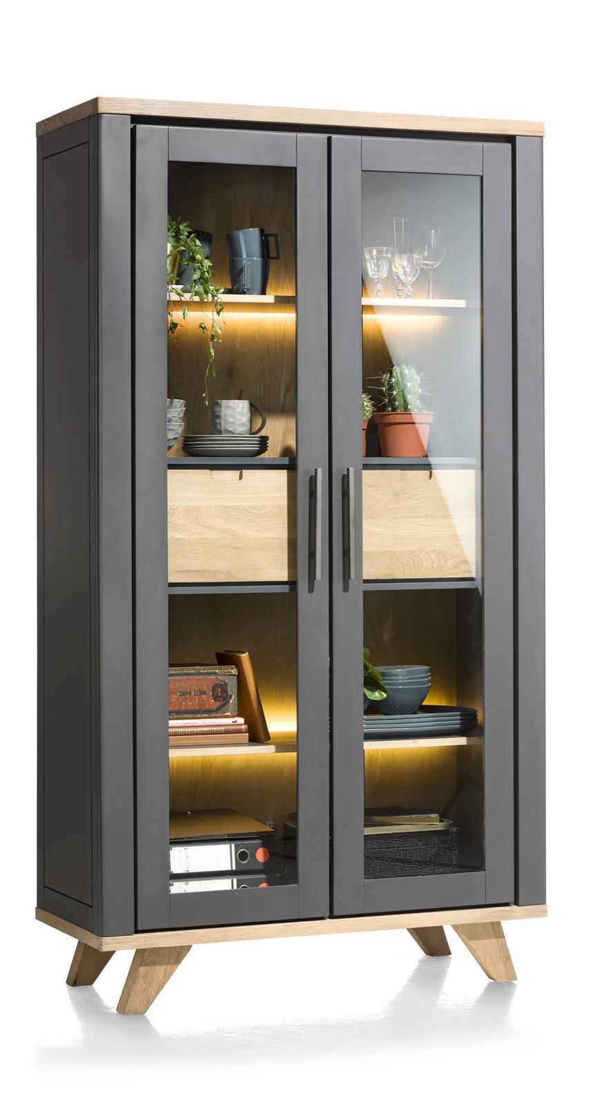 Henders & Hazel Vitrine Jardin anthrazit LED-Beleuchtung